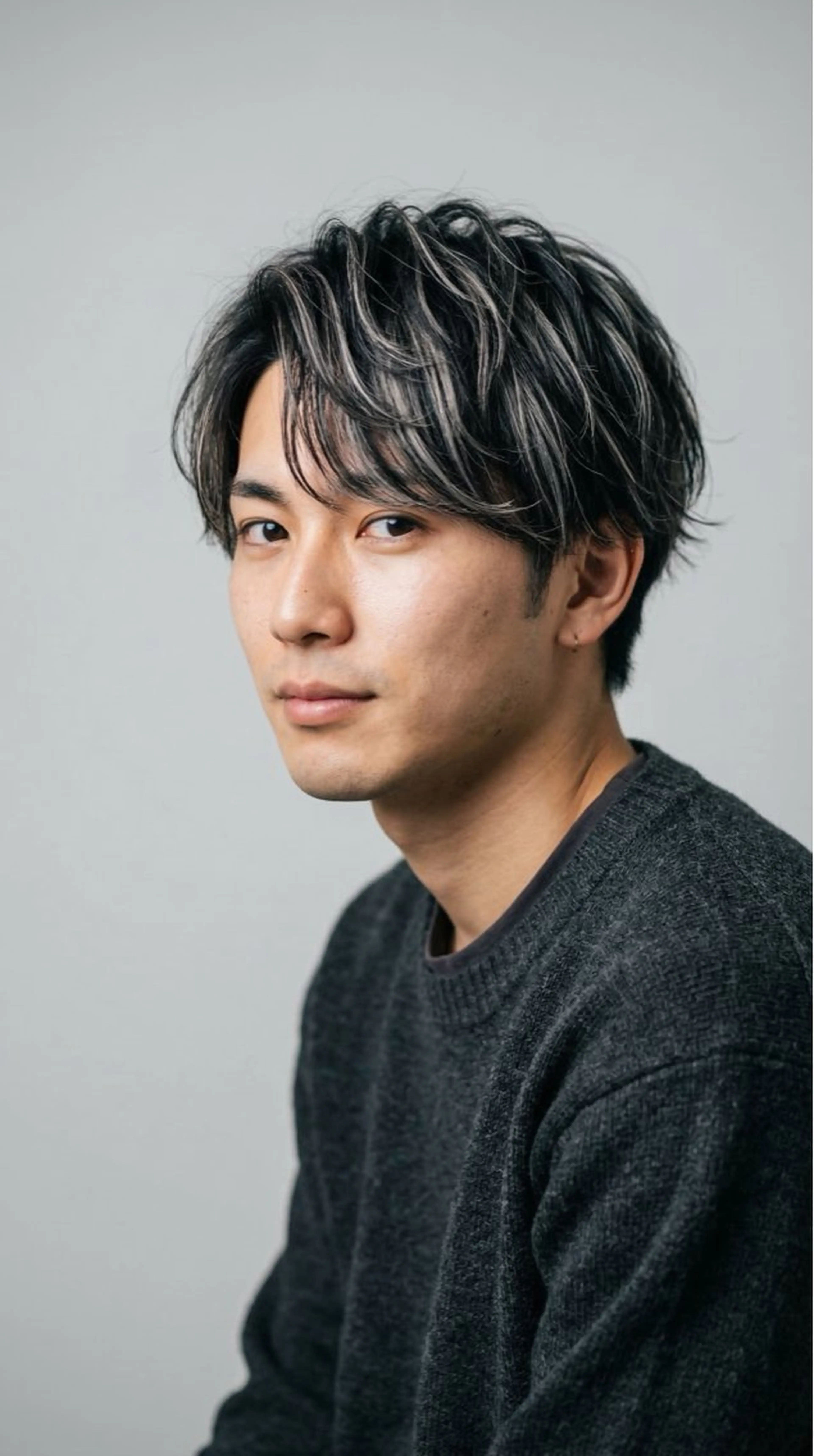 ショート カラー メンズ アップバング メンズメッシュ 黒髪 メッシュ シルバー ヘアカラー トリートメント 🔮メンズ縮毛矯正 メンズパーマ💎竹永のヘアスタイル