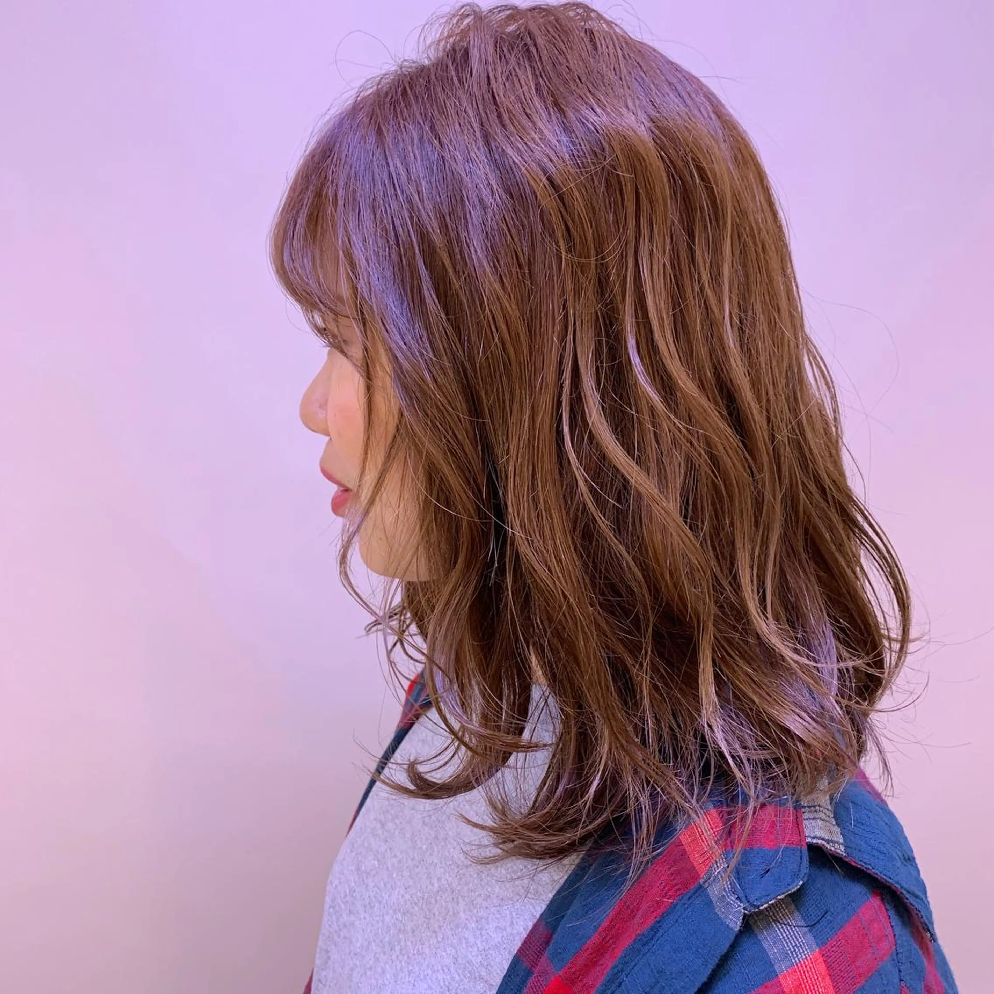 ミディアム カラー 似合わせカットカラー ♡佐藤捺美のヘアスタイル