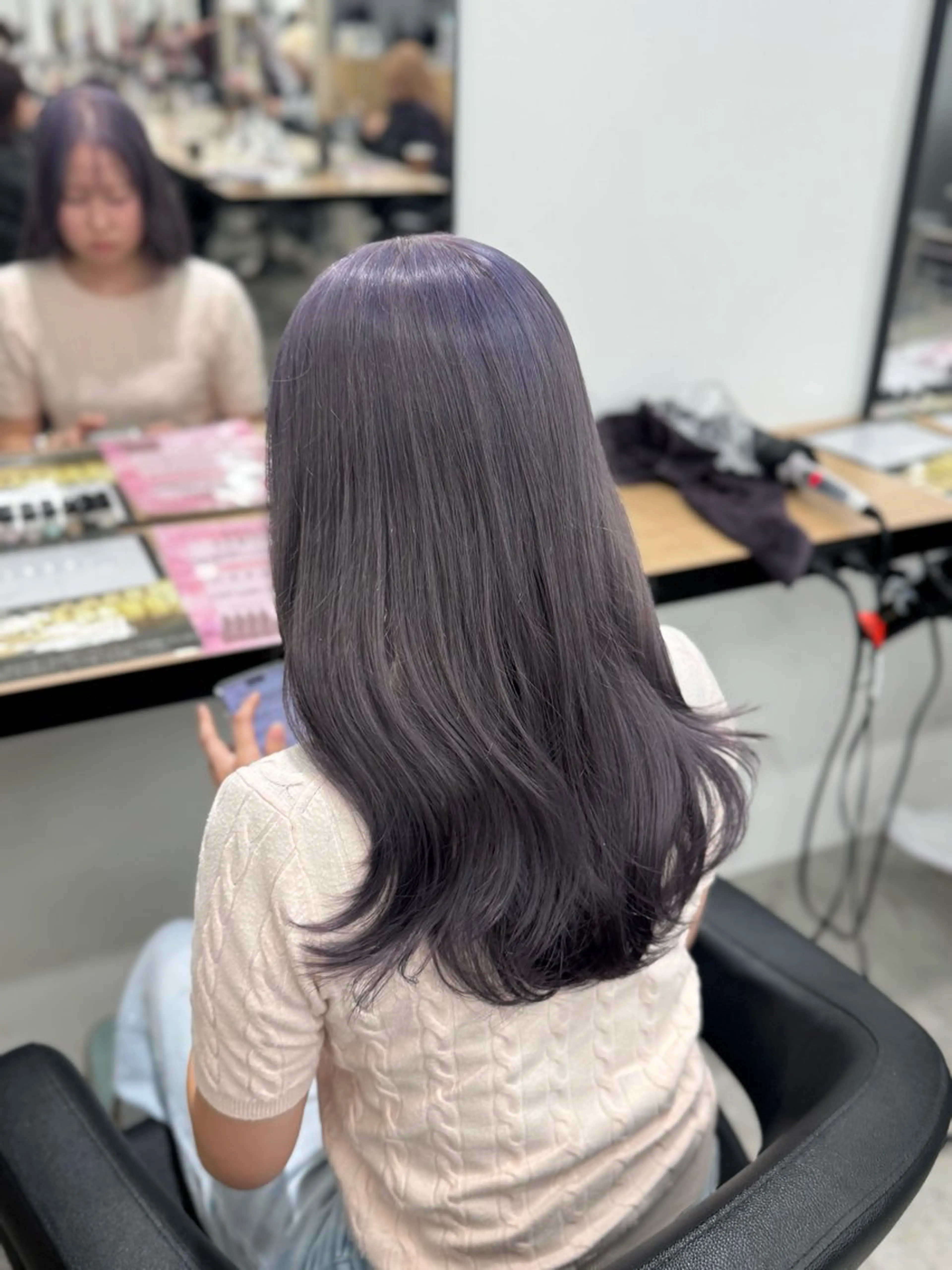 ロング カラー ヘアアレンジ カット ヘアカラー トリートメント ヘッドスパ ヘアセット 🤍淡色ピンク&ラベ ンダーYUKI🤍のヘアスタイル