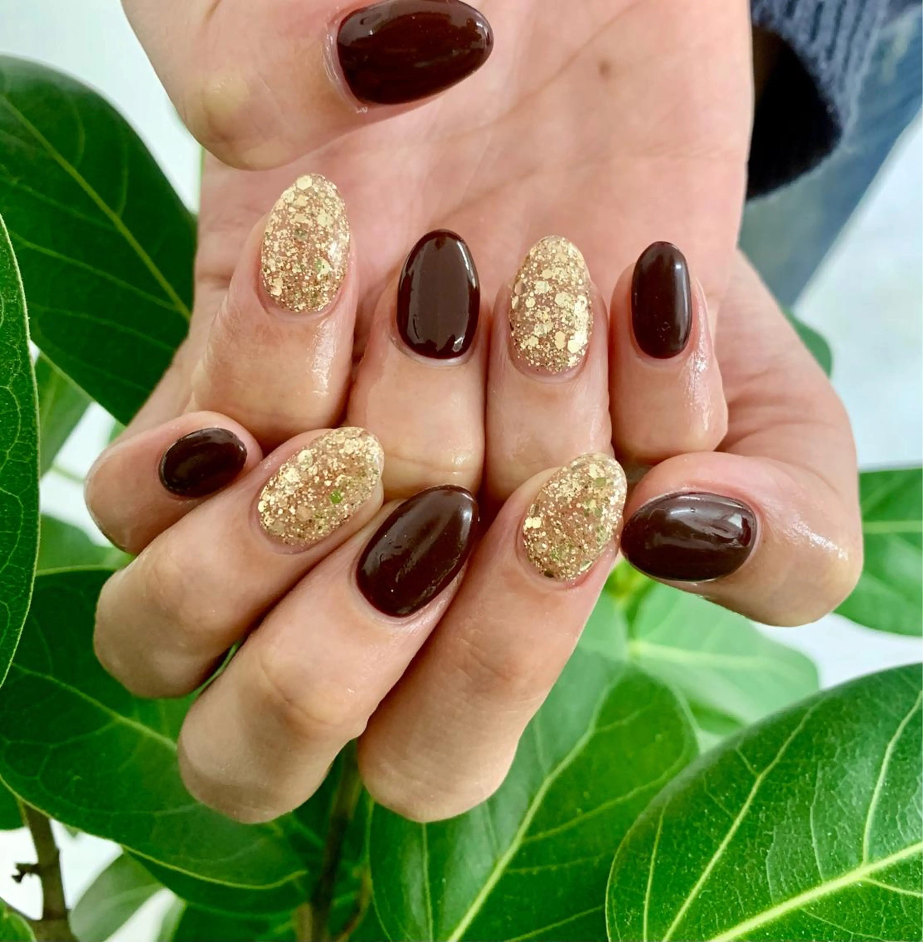 ネイル ラメ(グリッター) ワンカラーネイル シンプルネイル pu muのネイルデザイン