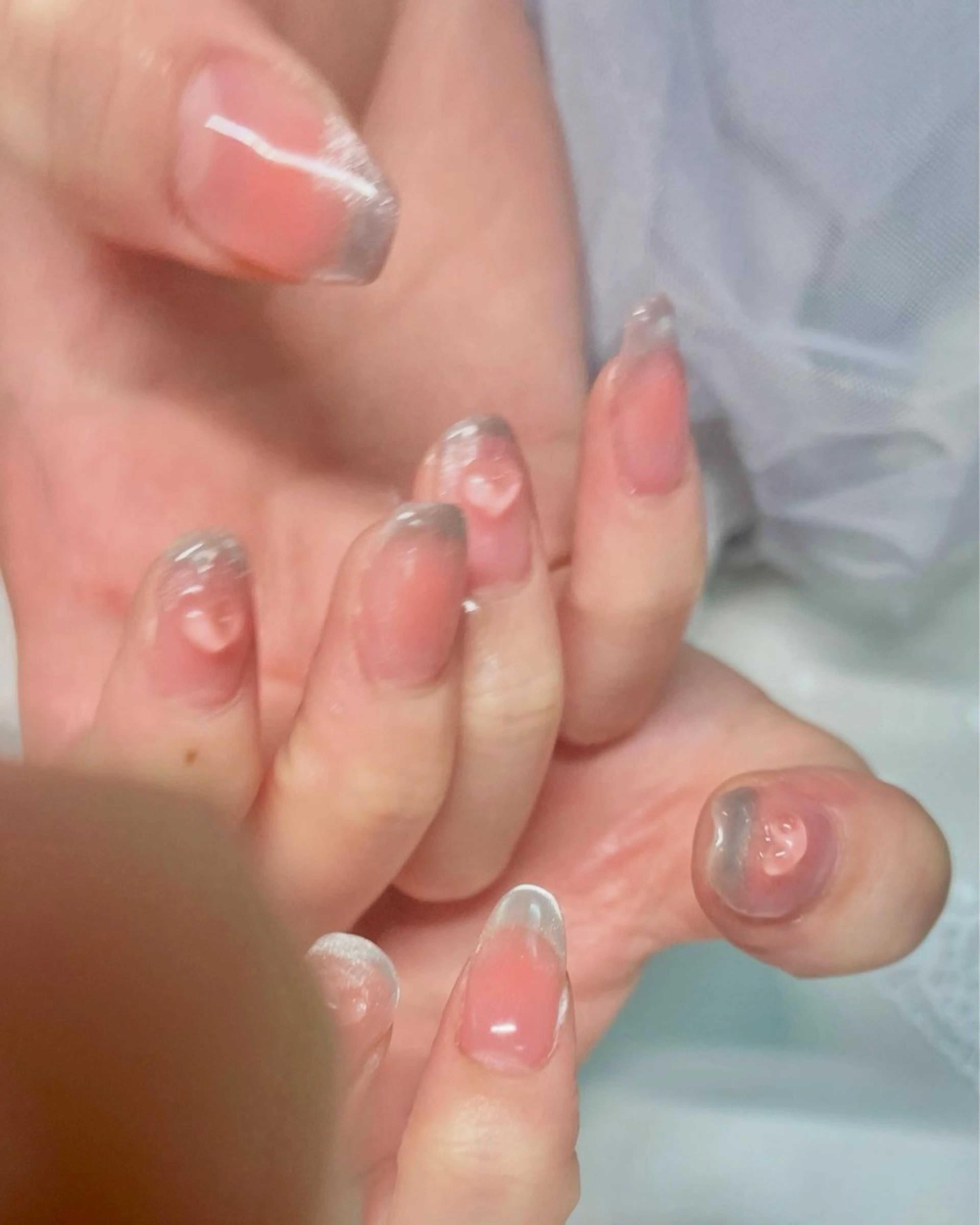 ネイル チークネイル ハート マグネットネイル ハンドネイル 新宿ネイルサロン ジェミディローサのネイルデザイン