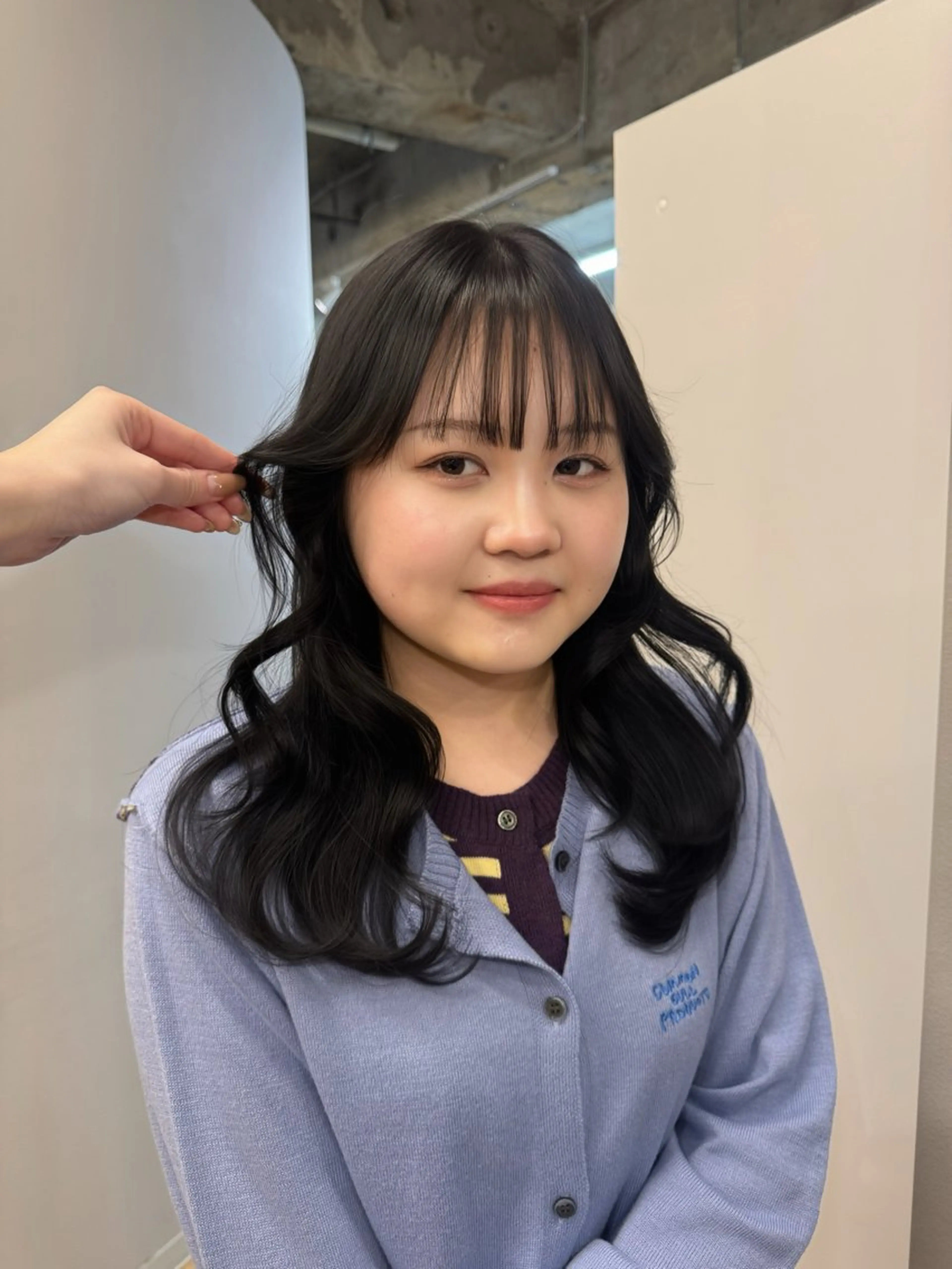 セミロング 顔周りカット レイヤーカット カット ヘアカラー トリートメント カノエ大濠店 /RINAのヘアスタイル