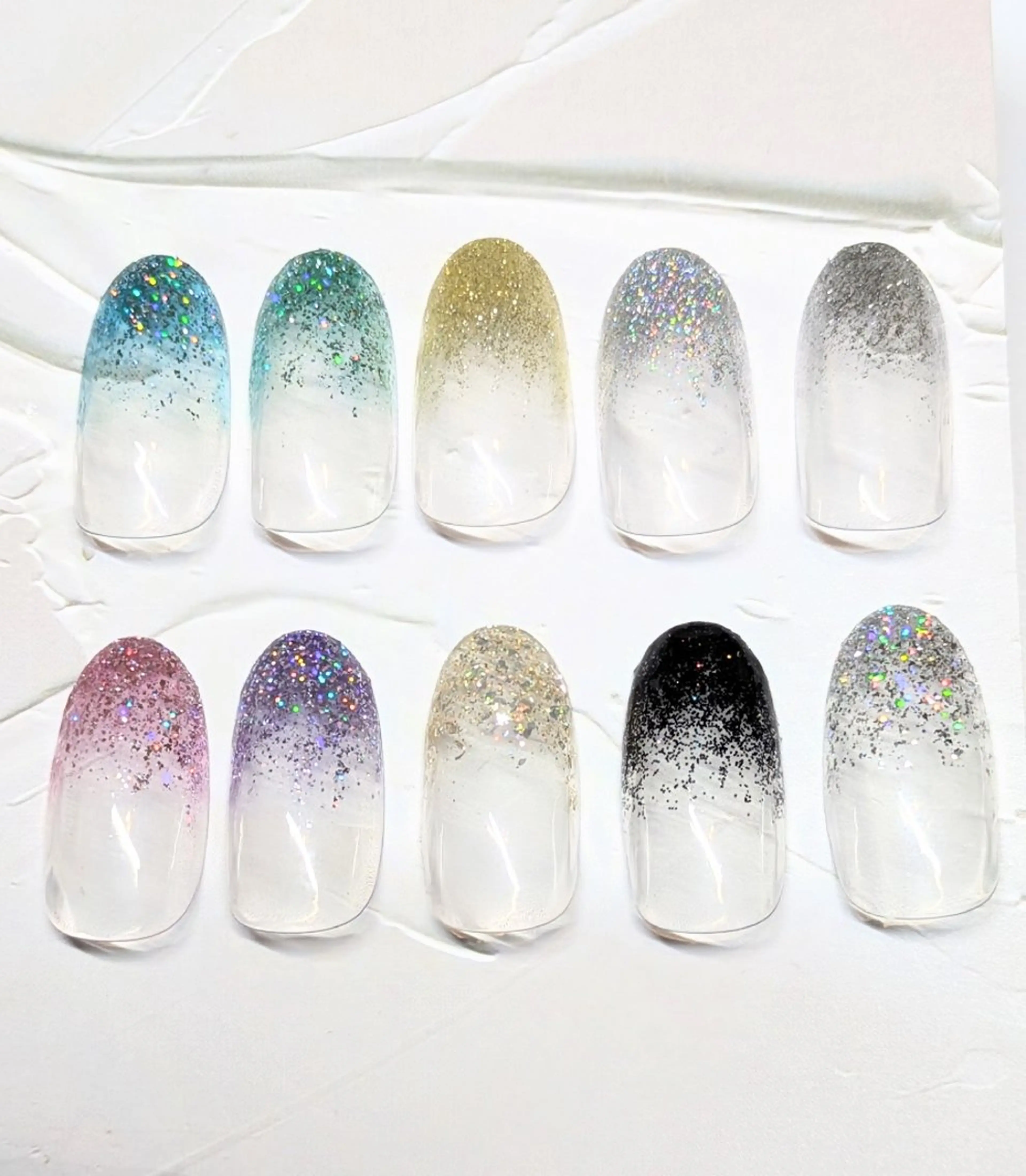 ネイル ラメ(グリッター) ラメグラデーション imaichise 🧡💜推しネイルのネイルデザイン