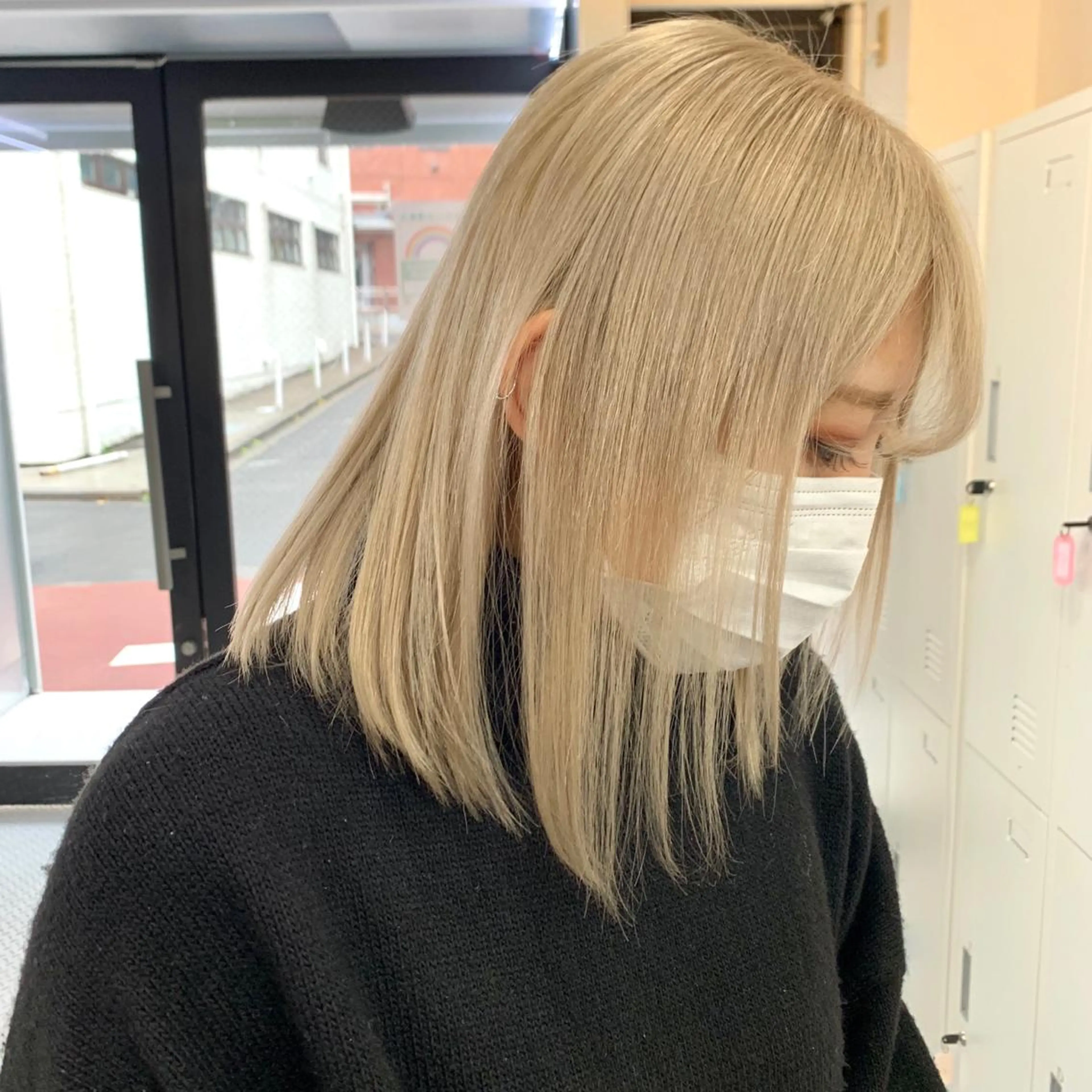 ミディアム カラー ヘアアレンジ ハイトーン/美髪矯正 🍃大江拓実のヘアスタイル