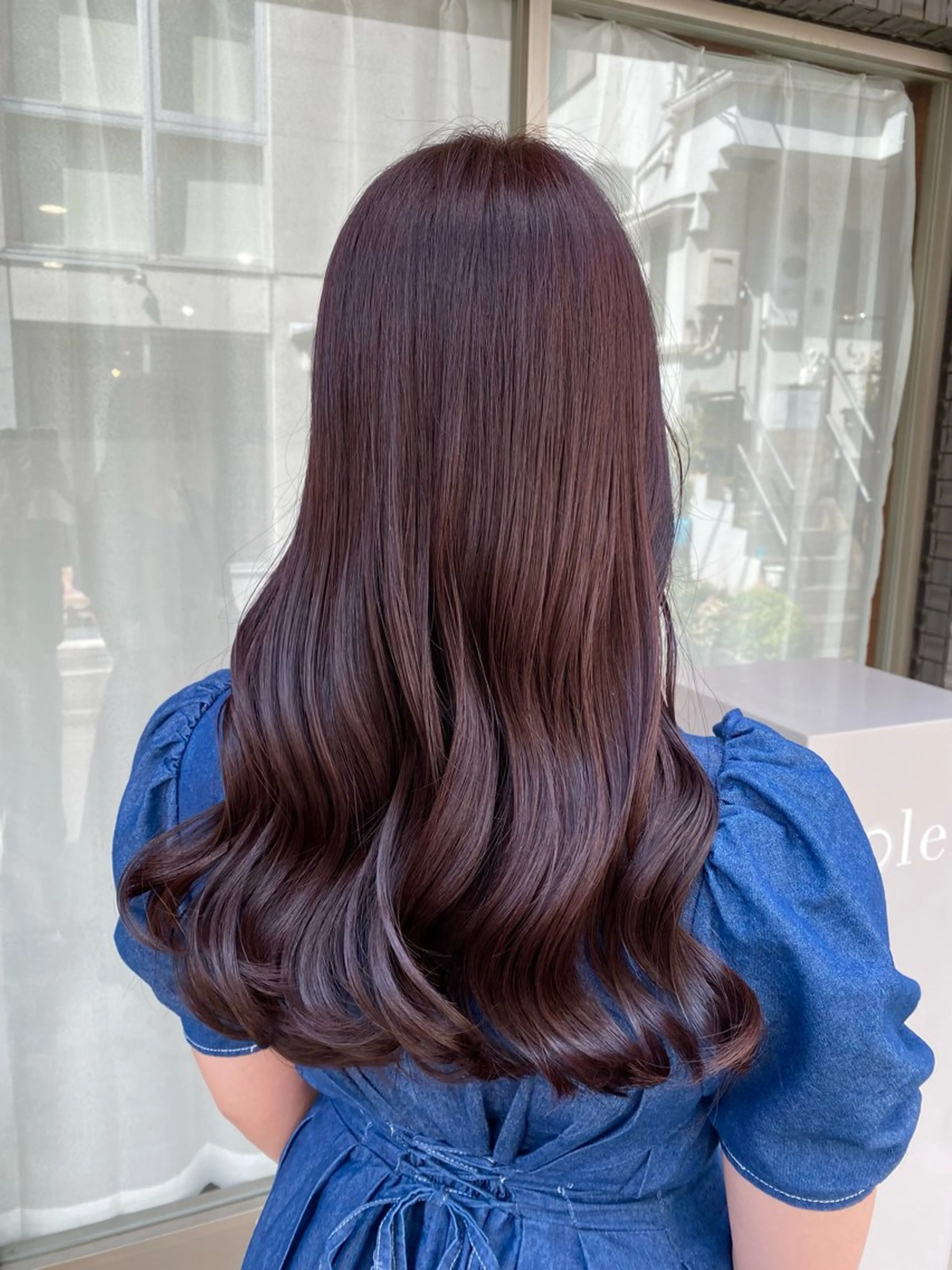 セミロング カラー ブリーチ ブリーチなしカラー ピンクカラー ピンクパープル パープルカラー カット ヘアカラー トリートメント グレージュ/レイヤー /韓国ヘア/RISAのヘアスタイル