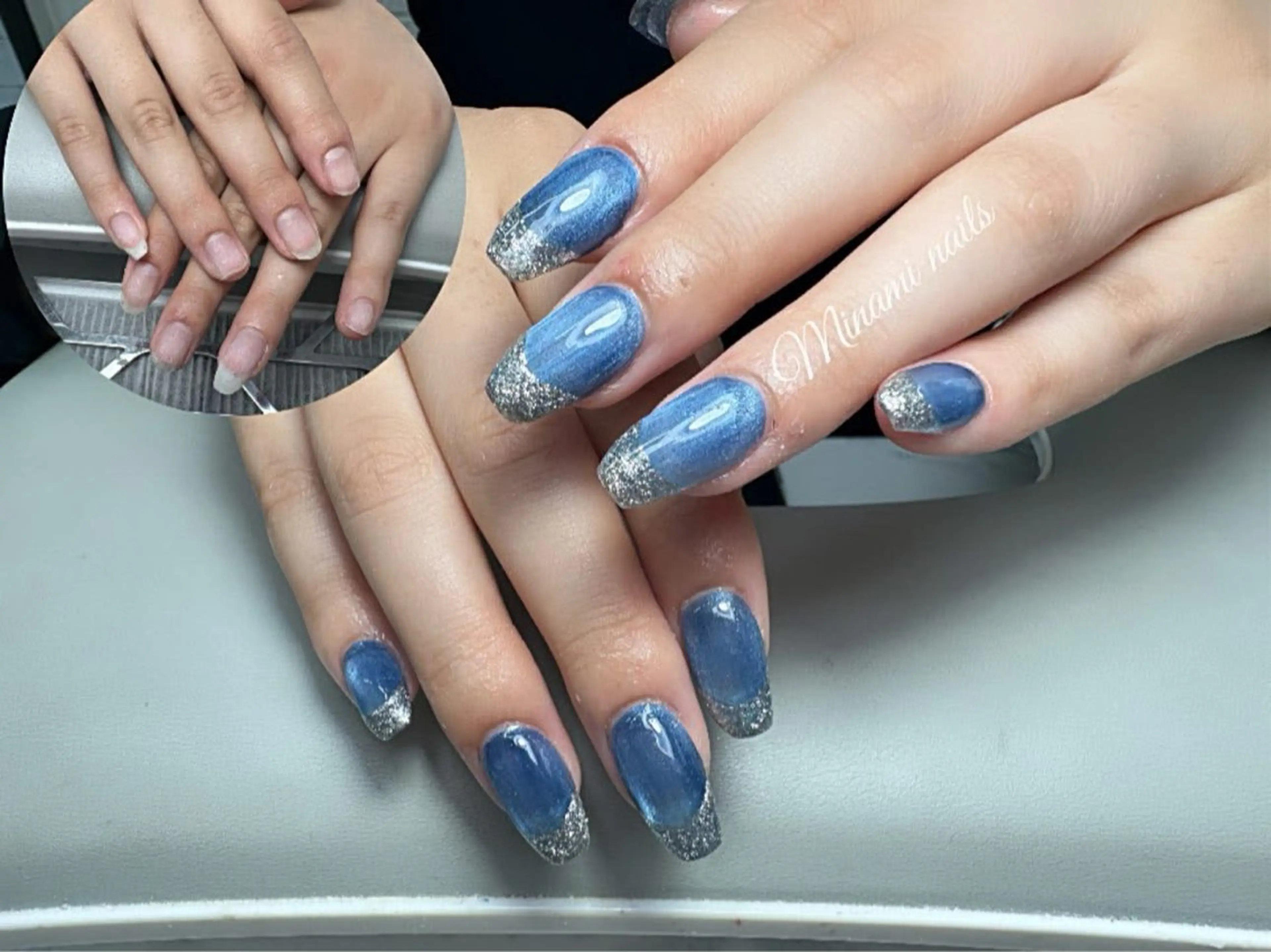 ネイル アートネイル オーロラネイル フレンチネイル ガーリー キラキラネイル Minami Nailsのネイルデザイン