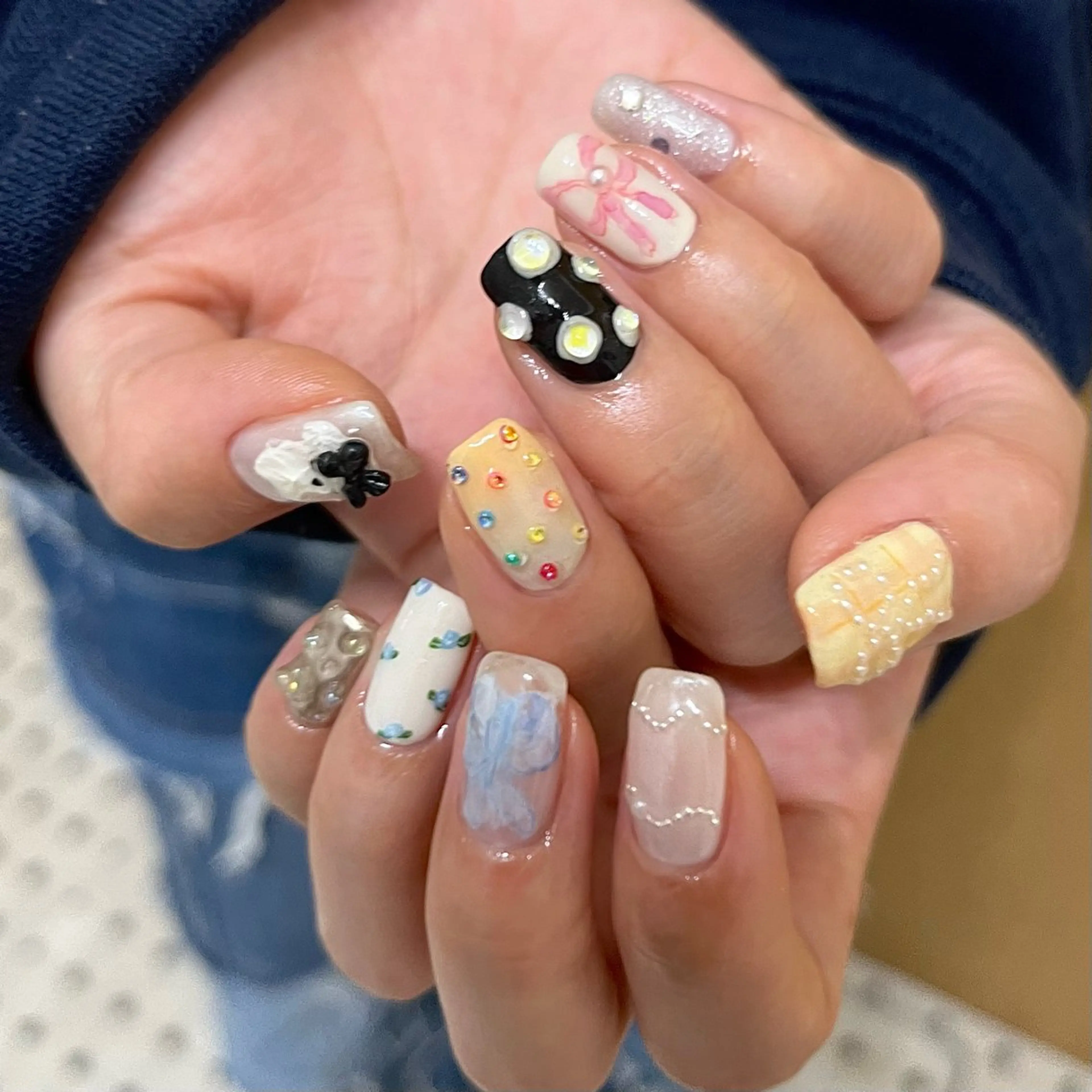 ネイル グリーン ハンドネイル vegh. nail／阿波座のネイルデザイン