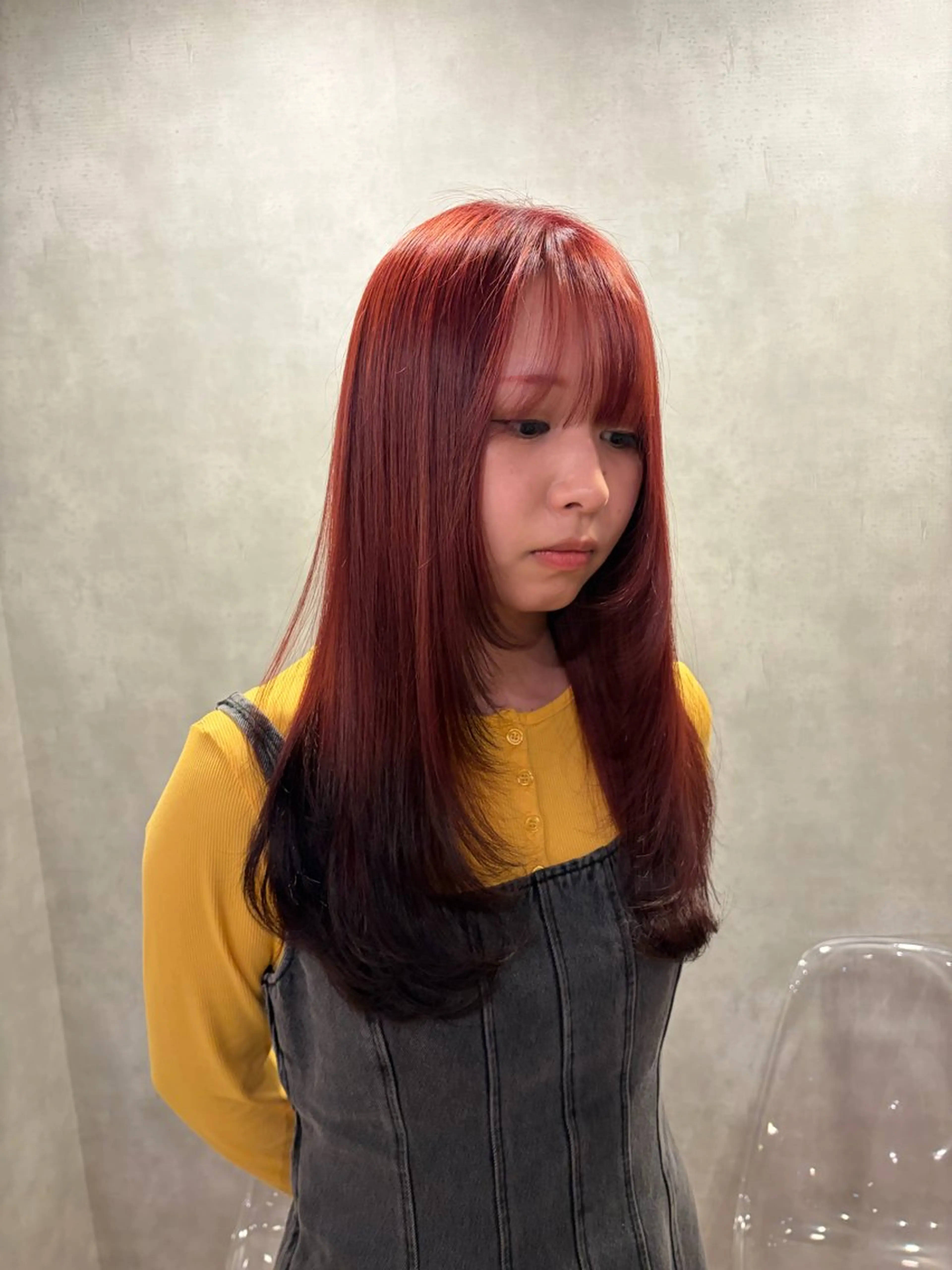 セミロング 顔周りカット レイヤーカット 小顔カット YUSUKE (ユウスケ)のヘアスタイル