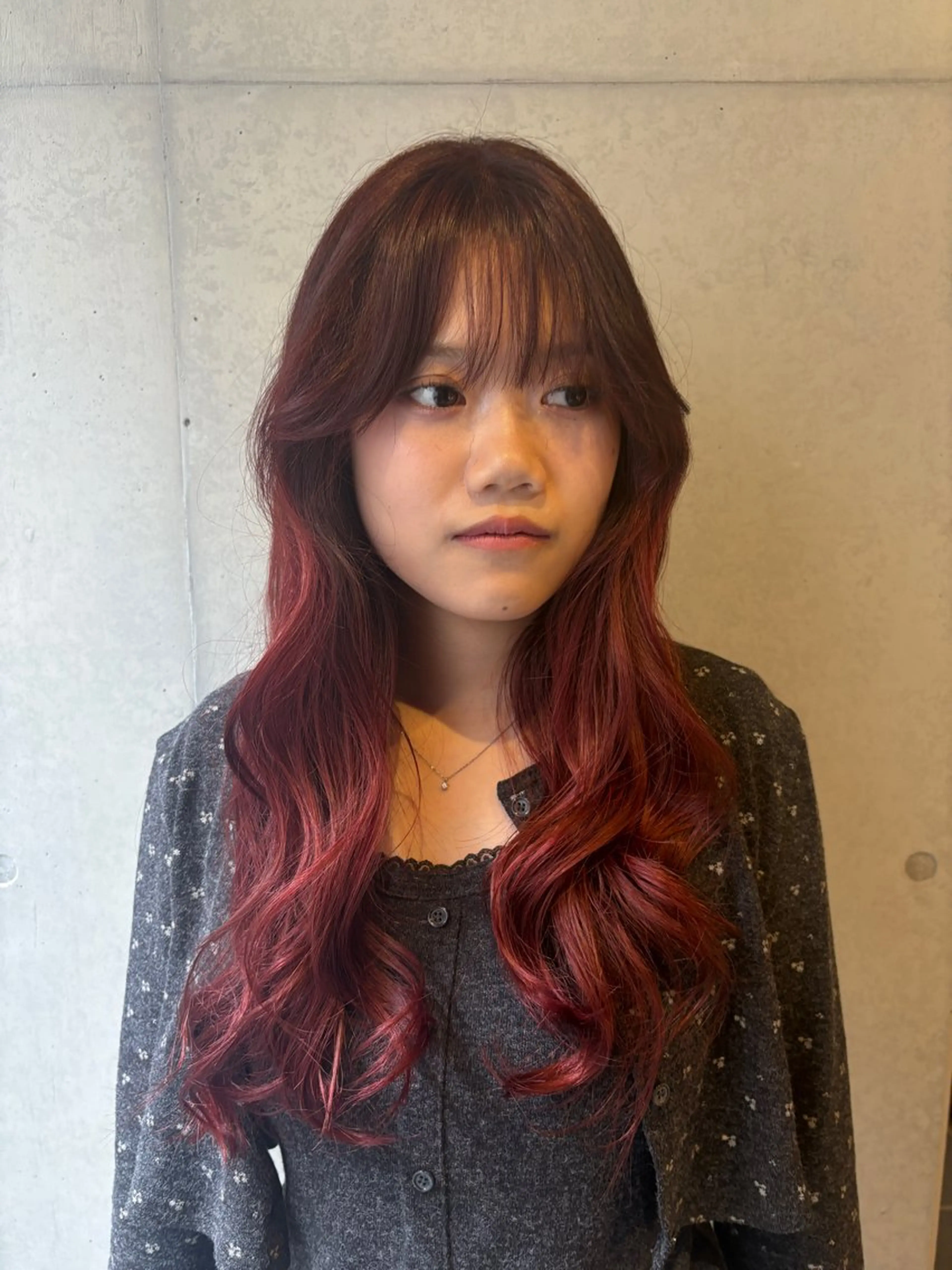 ロング カラー カット ヘアカラー トリートメント 韓国レイヤー/柔らか カラー/RIN🎀のヘアスタイル