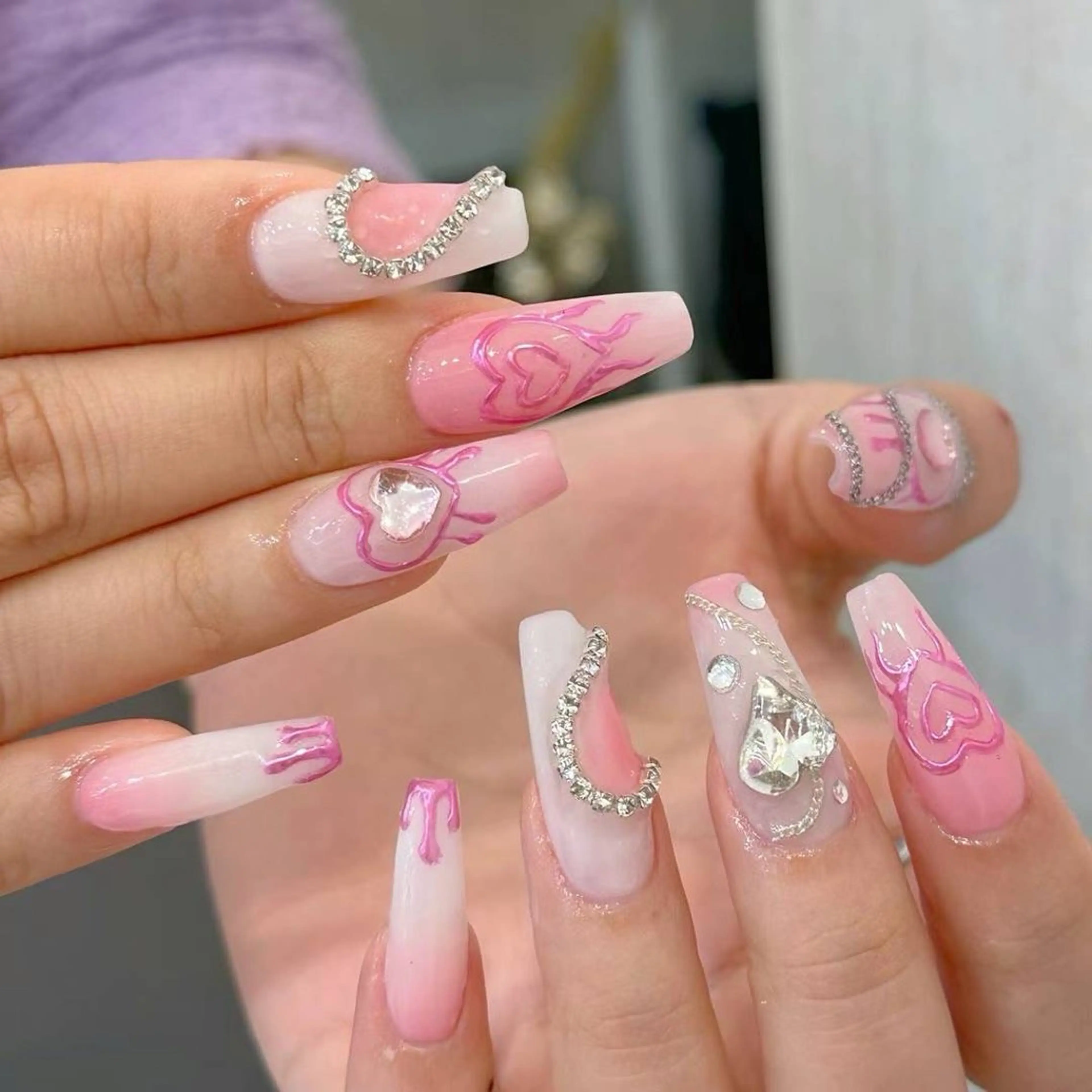 ネイル アートネイル フラワーネイル フットネイル ジェルネイル ハート Babarla Nailのネイルデザイン