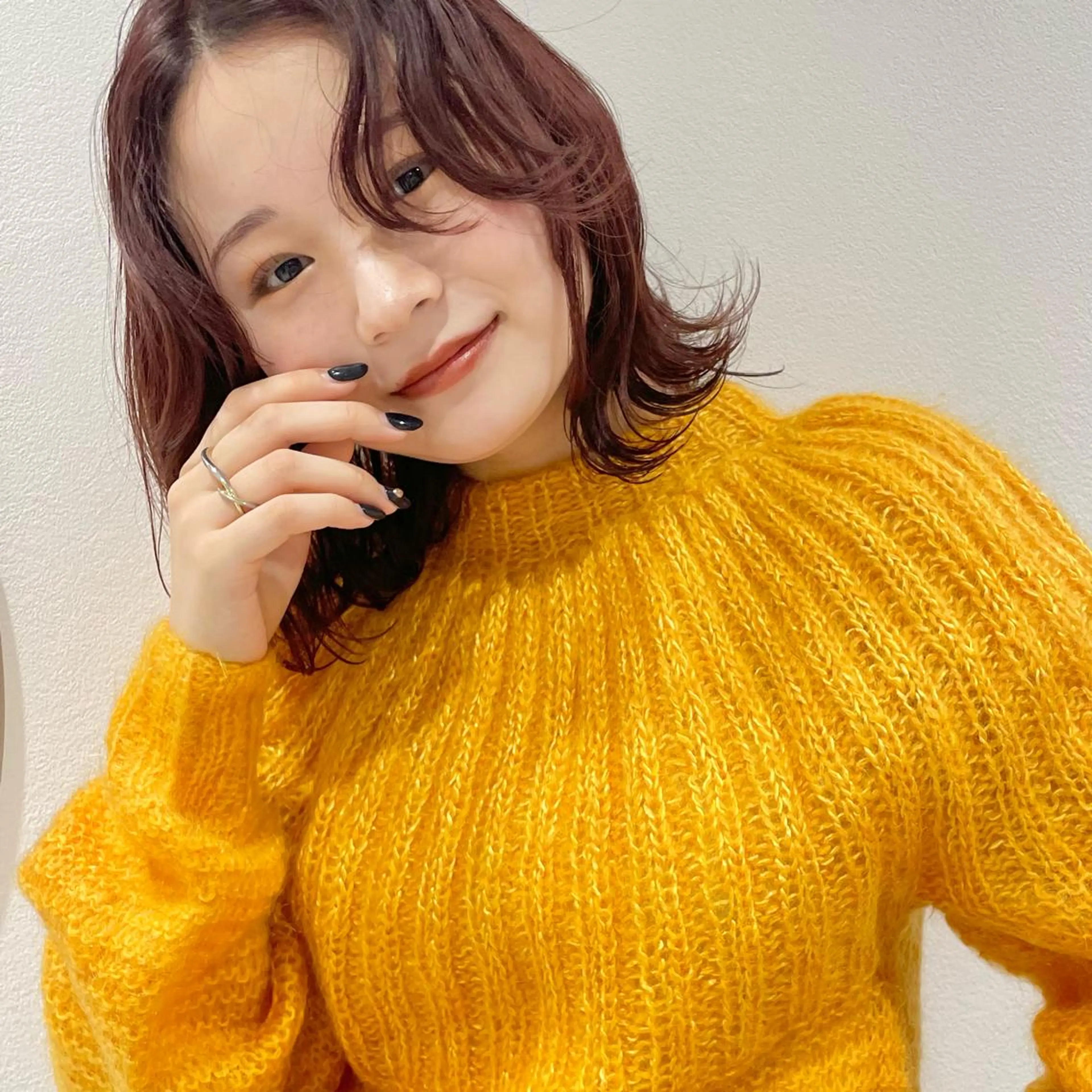 ミディアム カラー カット ヘアカラー トリートメント 🍊暖色×顔周り 🍊cocoroのヘアスタイル