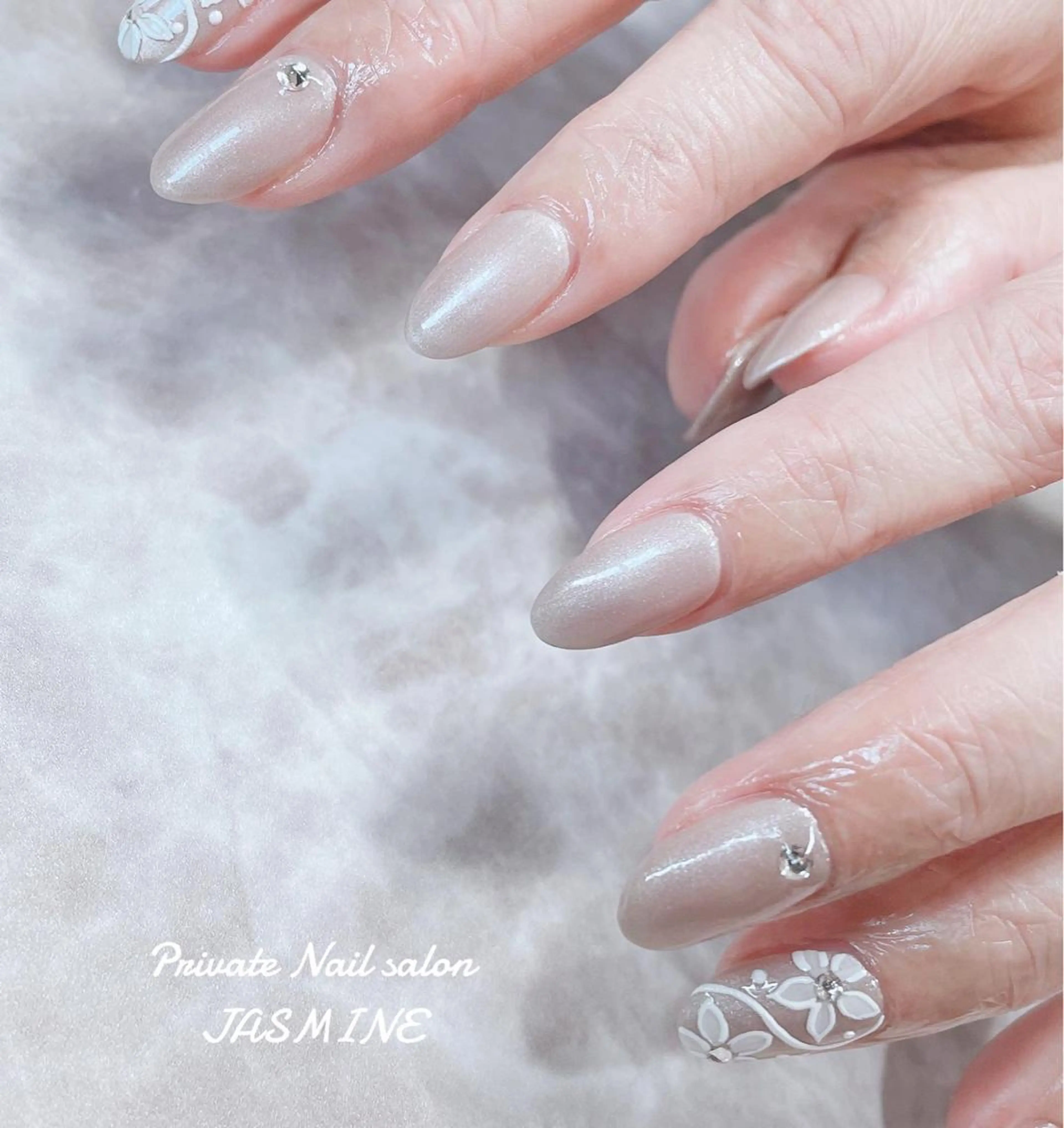 ネイル アートネイル フラワーネイル シンプルネイル Nail salon JASMINEのネイルデザイン