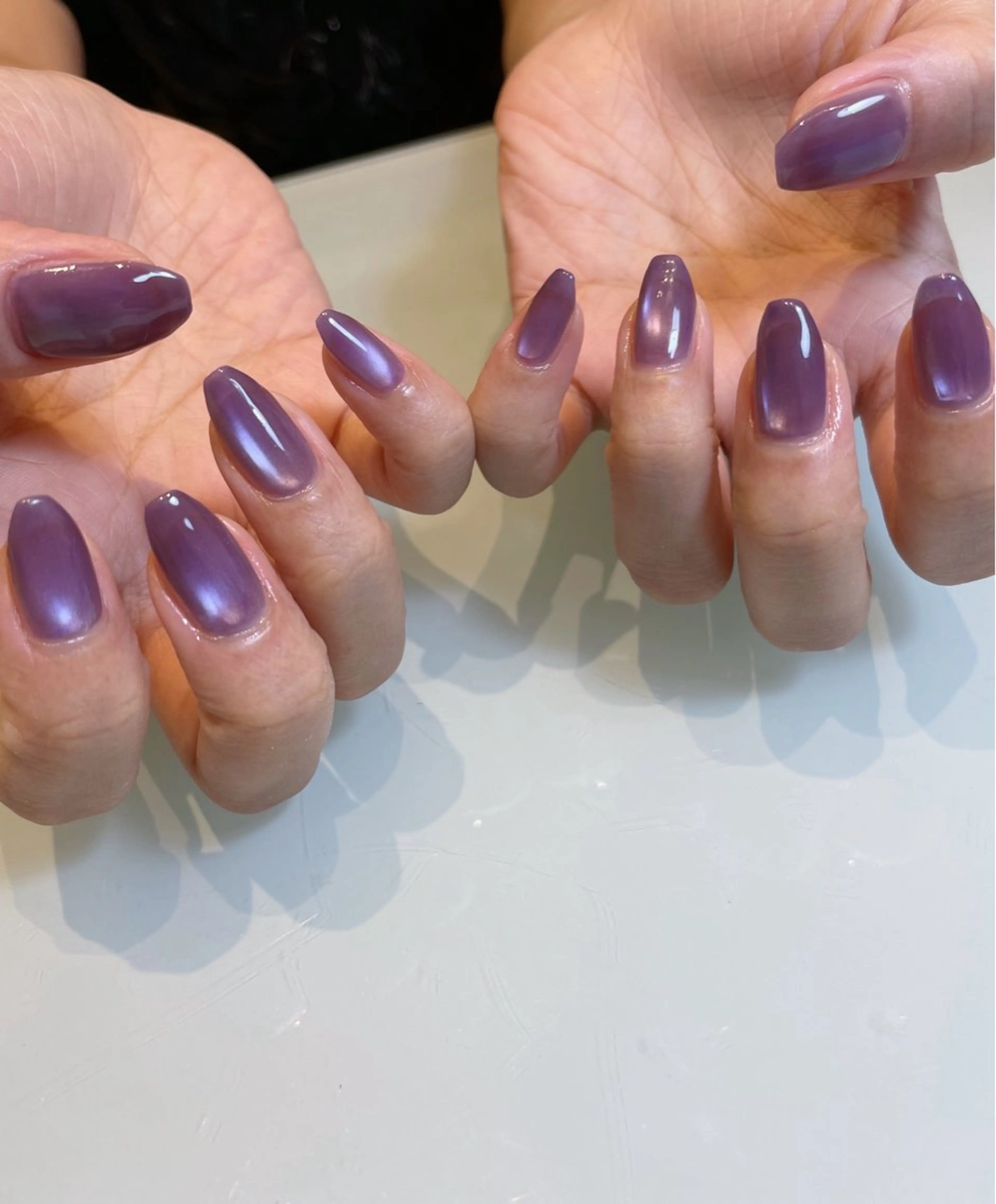 ネイル マグネットネイル パープル ハンドネイル ハンドケア 西日暮里駅徒歩1分/ NAIL106Gのネイルデザイン