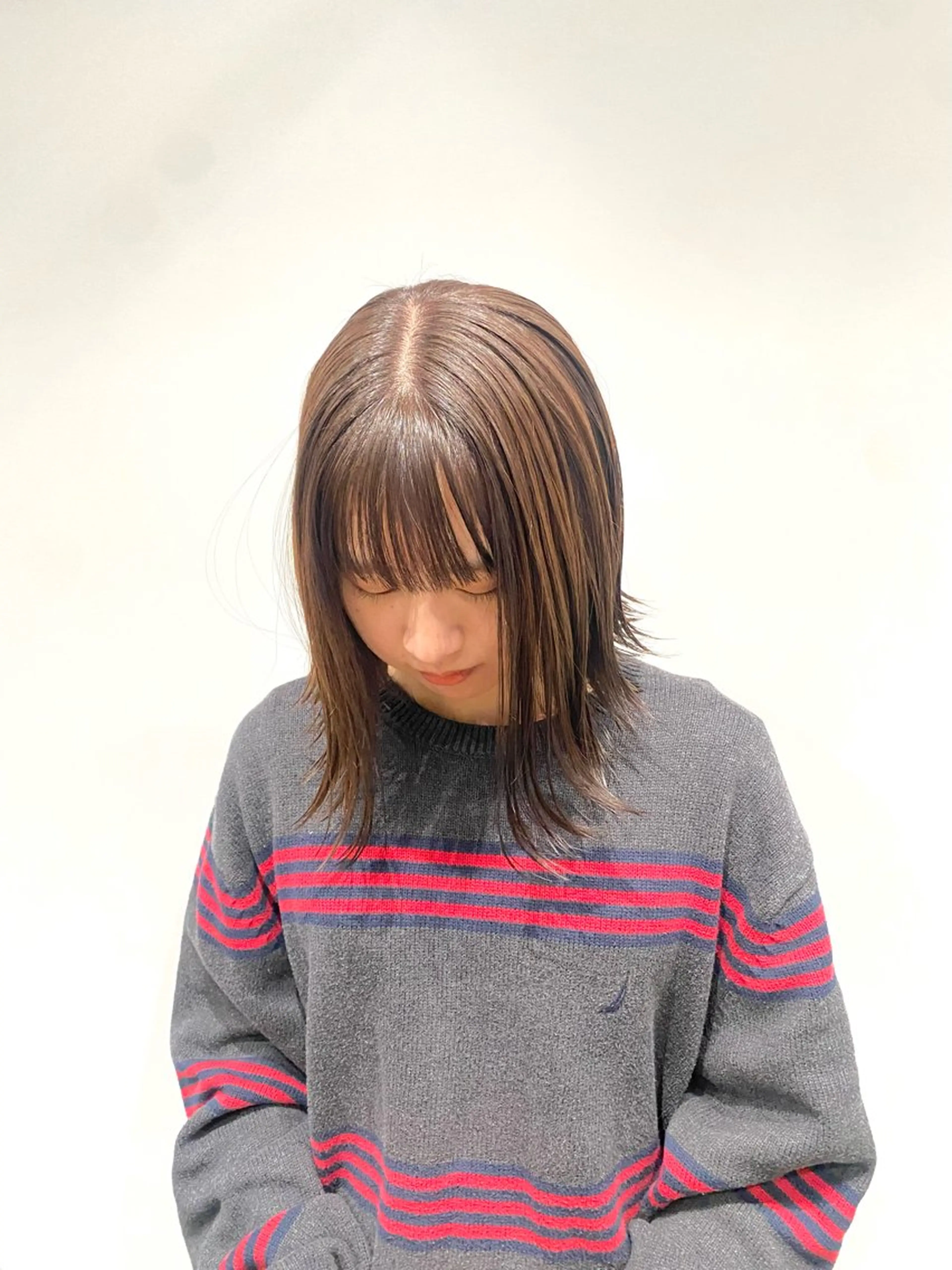 ミディアム カラー ヘアアレンジ グレージュ カット ヘアカラー トリートメント 年間1500人担当 代表　南一路のヘアスタイル