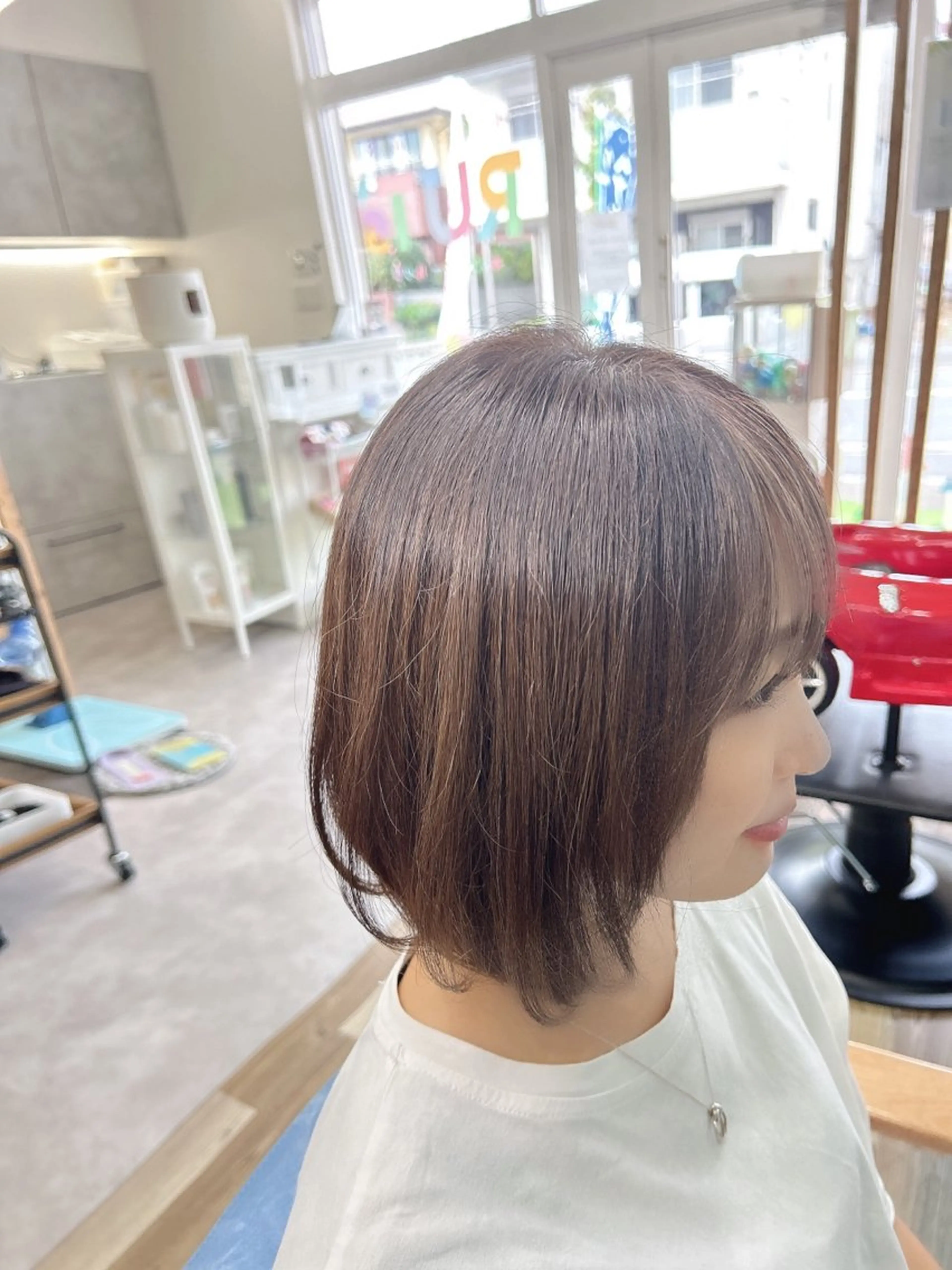 セミロング 似合わせカット 縮毛矯正 キッズヘアー ルッツのヘアスタイル