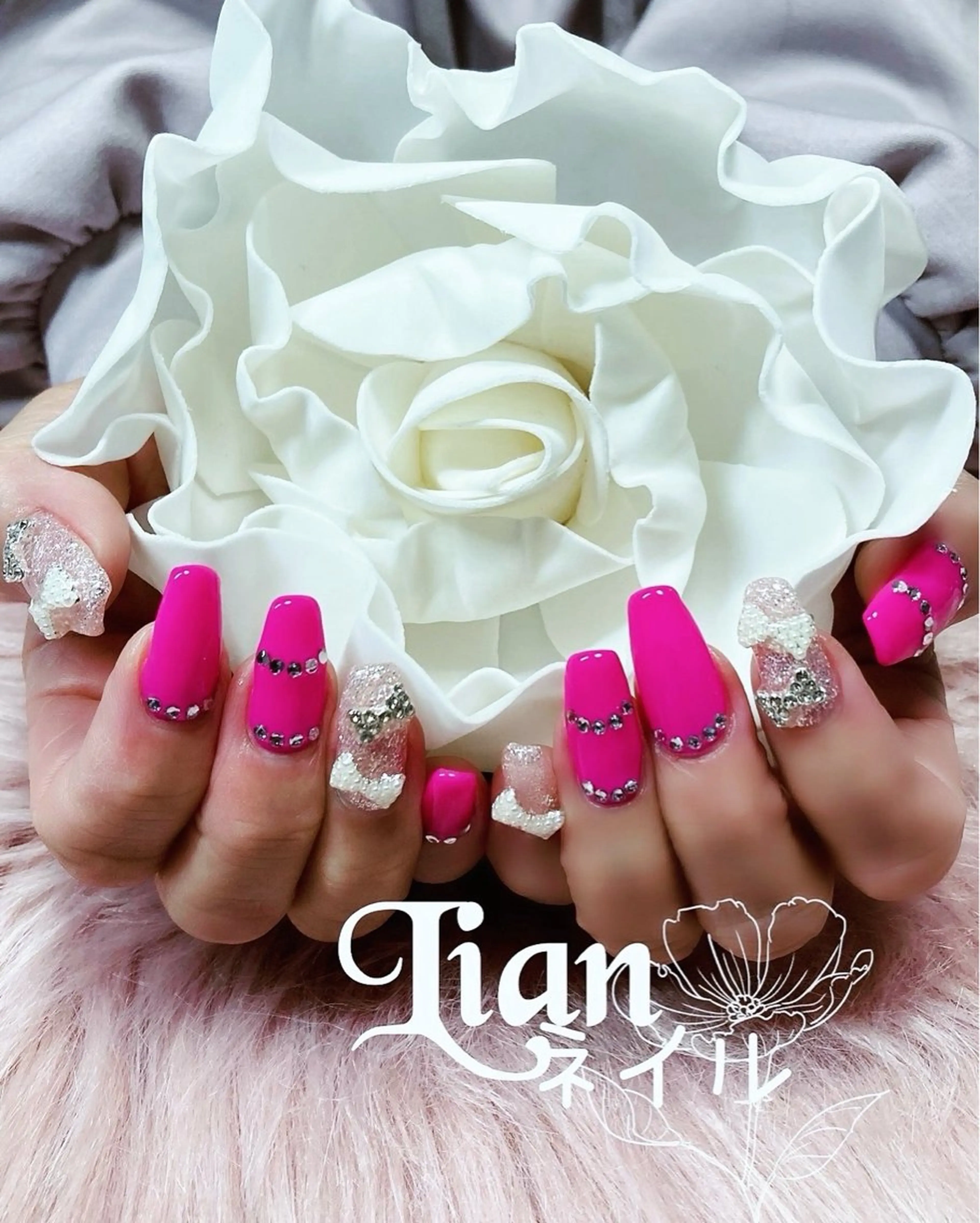 ネイル 持ち込み ピンク Lianネイル 寛子Lianのネイルデザイン