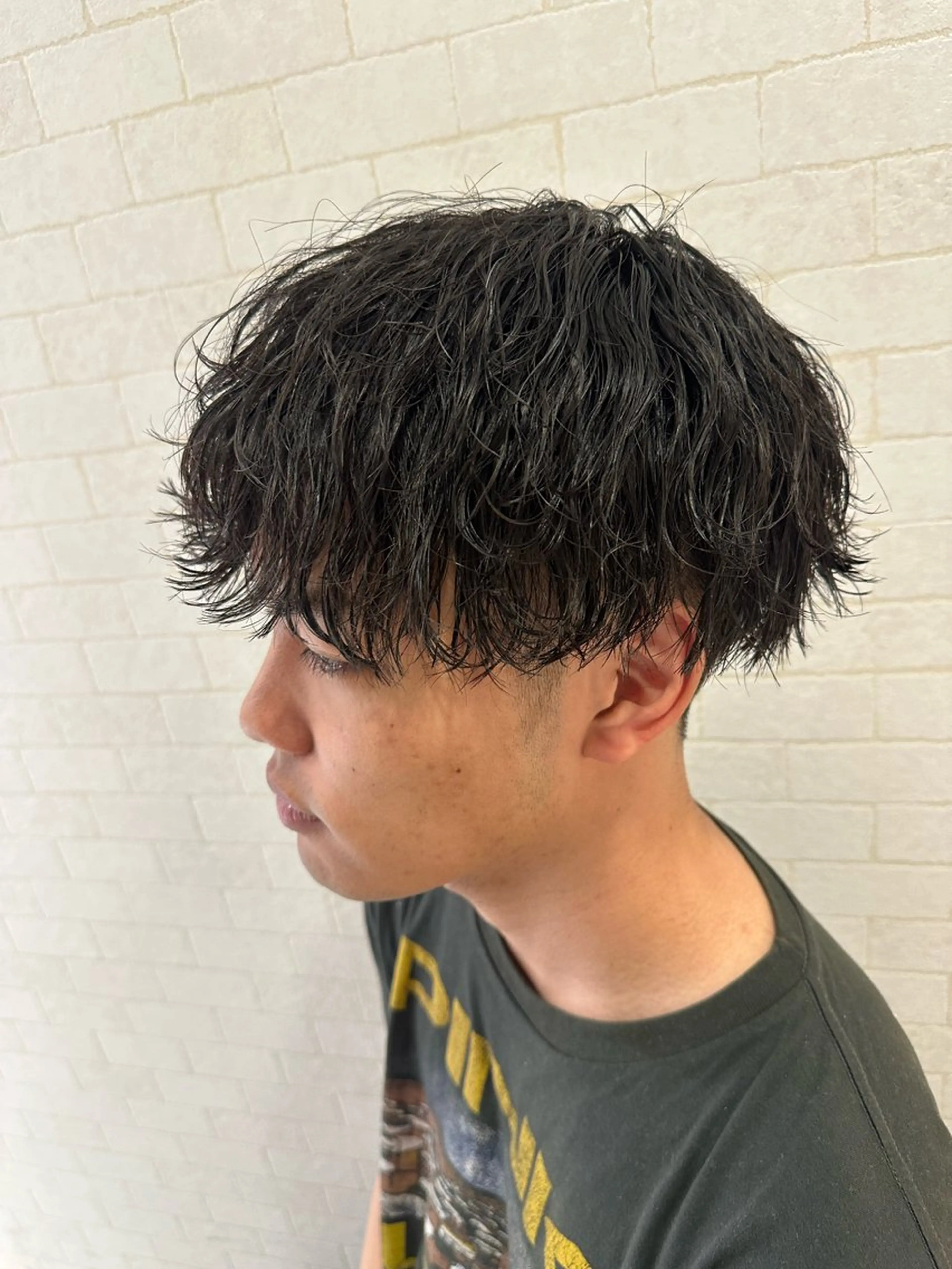 ショート パーマ メンズ メンズパーマ 波巻きパーマ 💈メンズ特化 美容師サキ💈のヘアスタイル