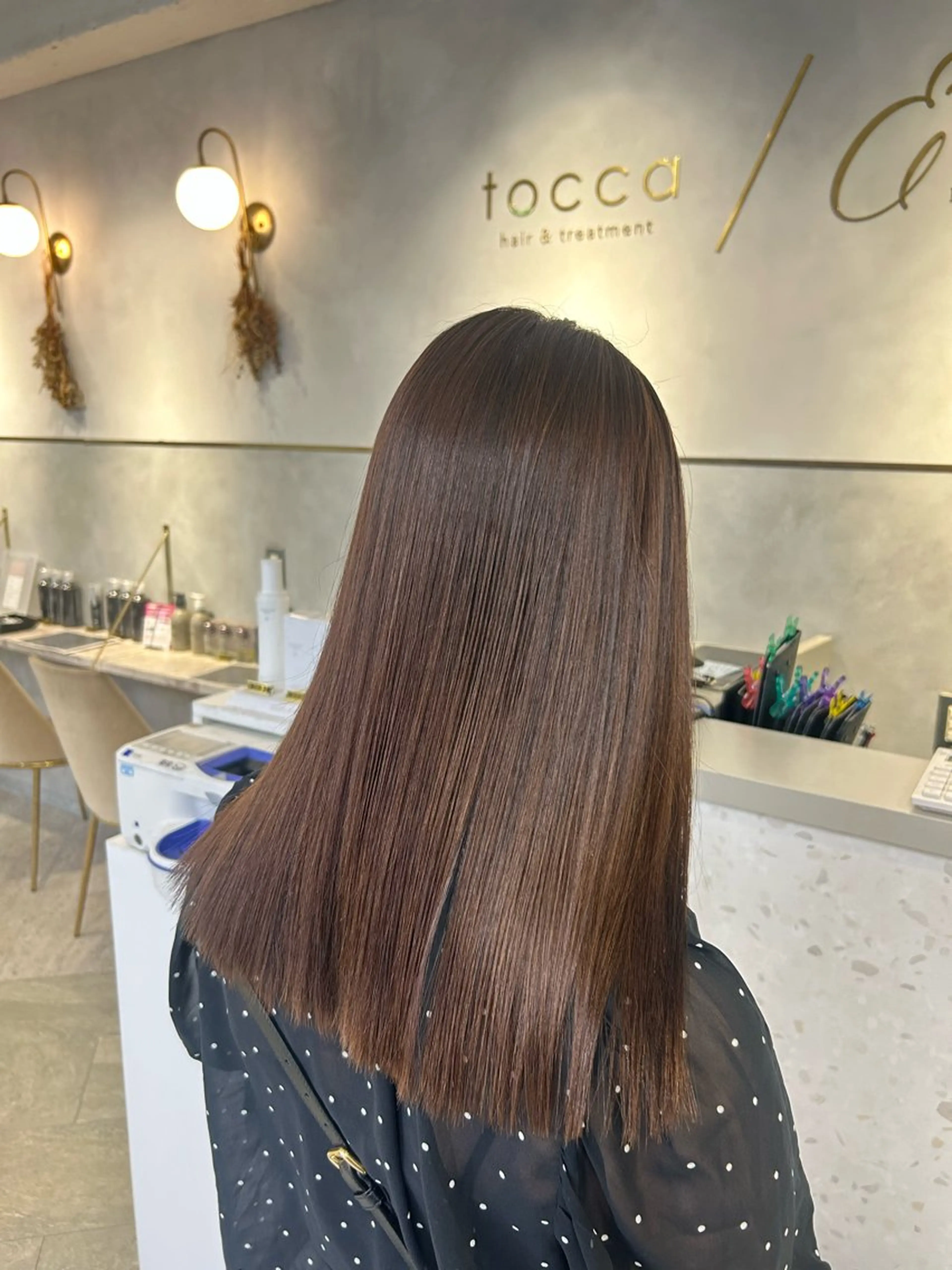 セミロング チョコレートブラウン カット ヘアカラー 縮毛矯正 トリートメント 🍀秋山 桃子🍀のヘアスタイル