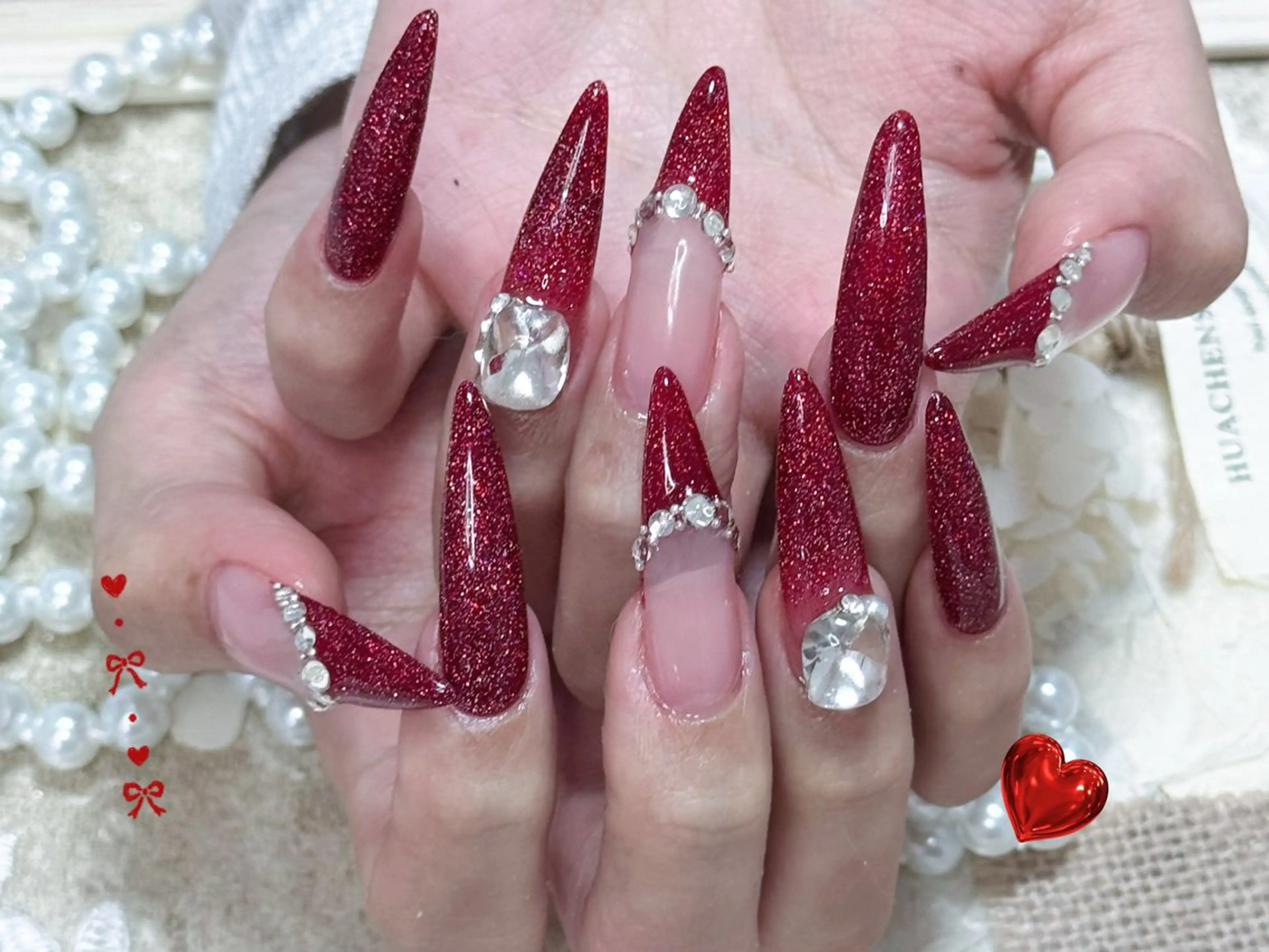 ネイル アートネイル オーロラネイル チークネイル フレンチネイル ガラスフレンチ ハンドネイル 🎀🎀YooLi Nail Salonのネイルデザイン