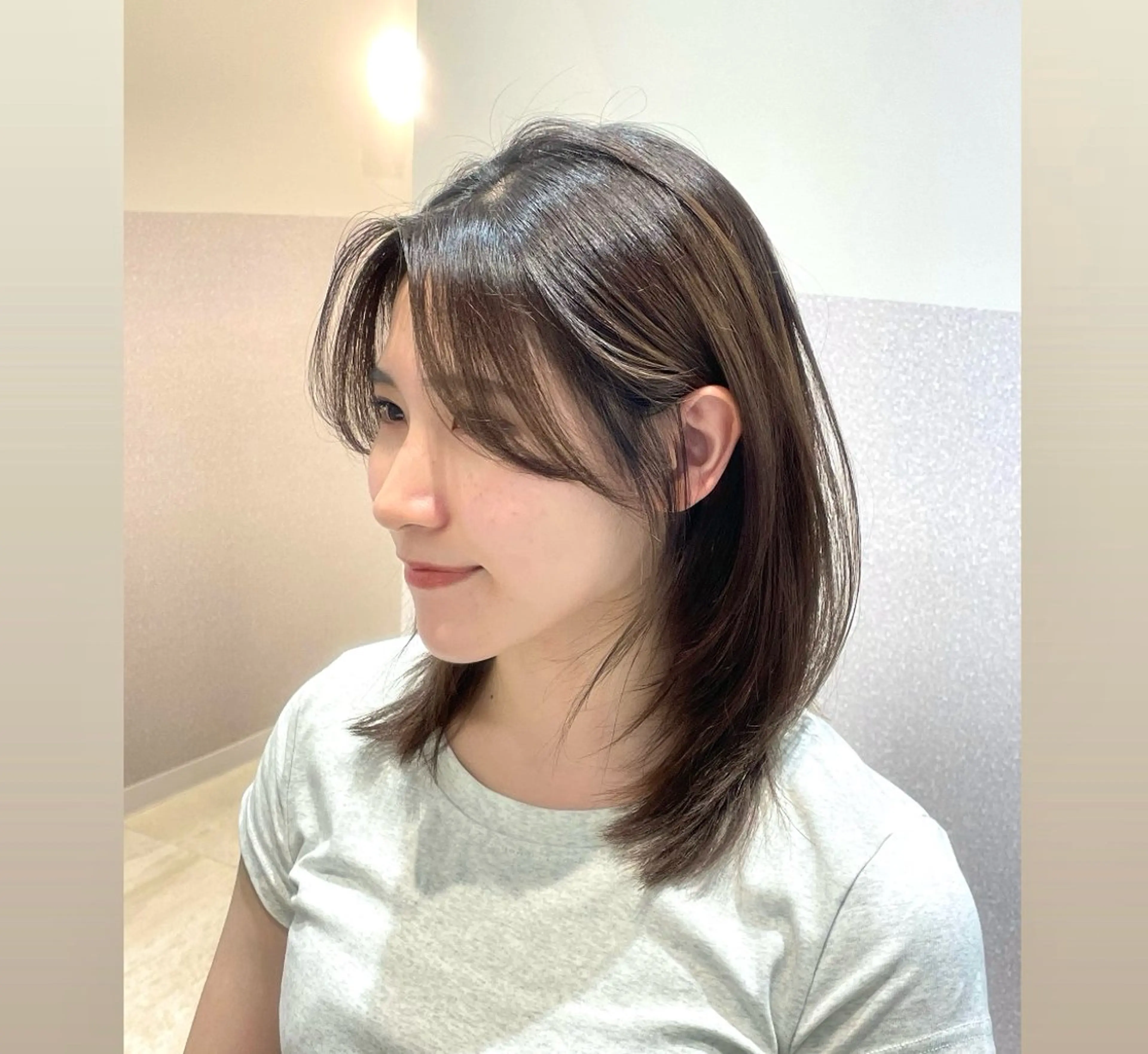 ミディアム ハッシュカット 韓国風ヘア レイヤーカット カット ヘアカラー トリートメント ❤︎︎韓国ヘア❤︎︎ 𝑺𝒉𝒊𝒉𝒐のヘアスタイル