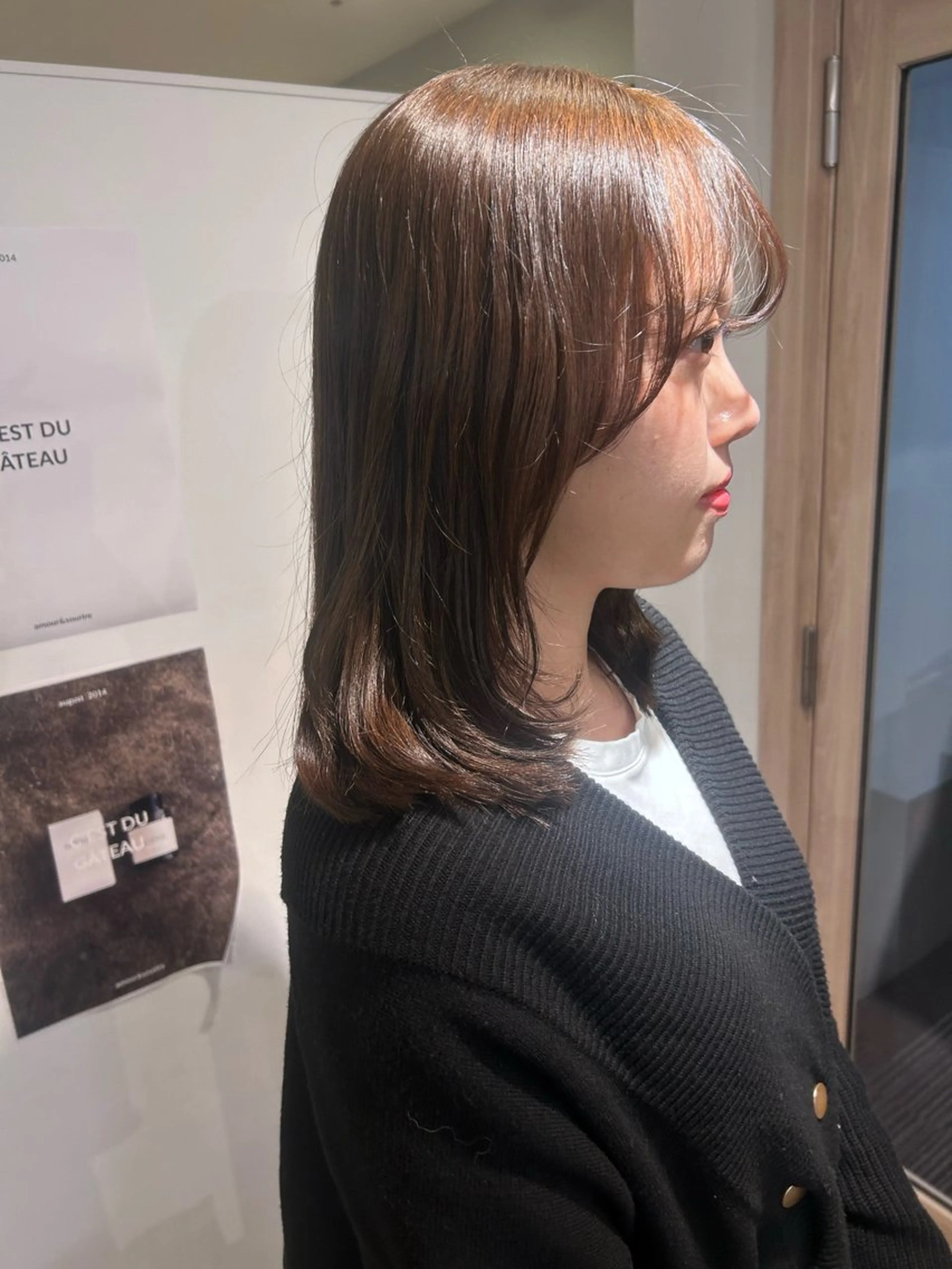 ミディアム レイヤーカット カット ヘアカラー トリートメント オリーブ/ ナカミネアキナのヘアスタイル