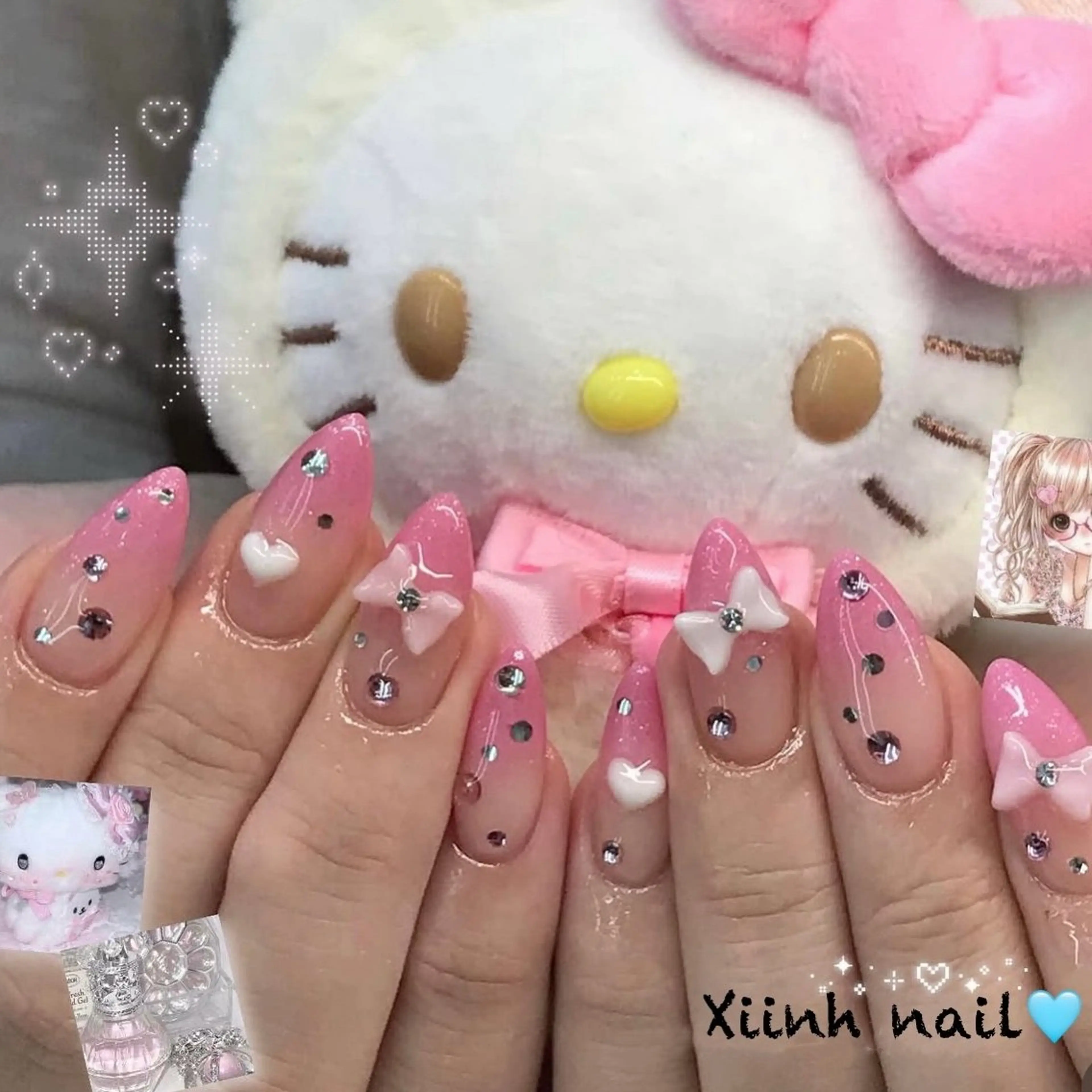 ネイル チークネイル 桜ネイル フットネイル フレンチネイル ジェルネイル XIINH NAIL SALONのネイルデザイン
