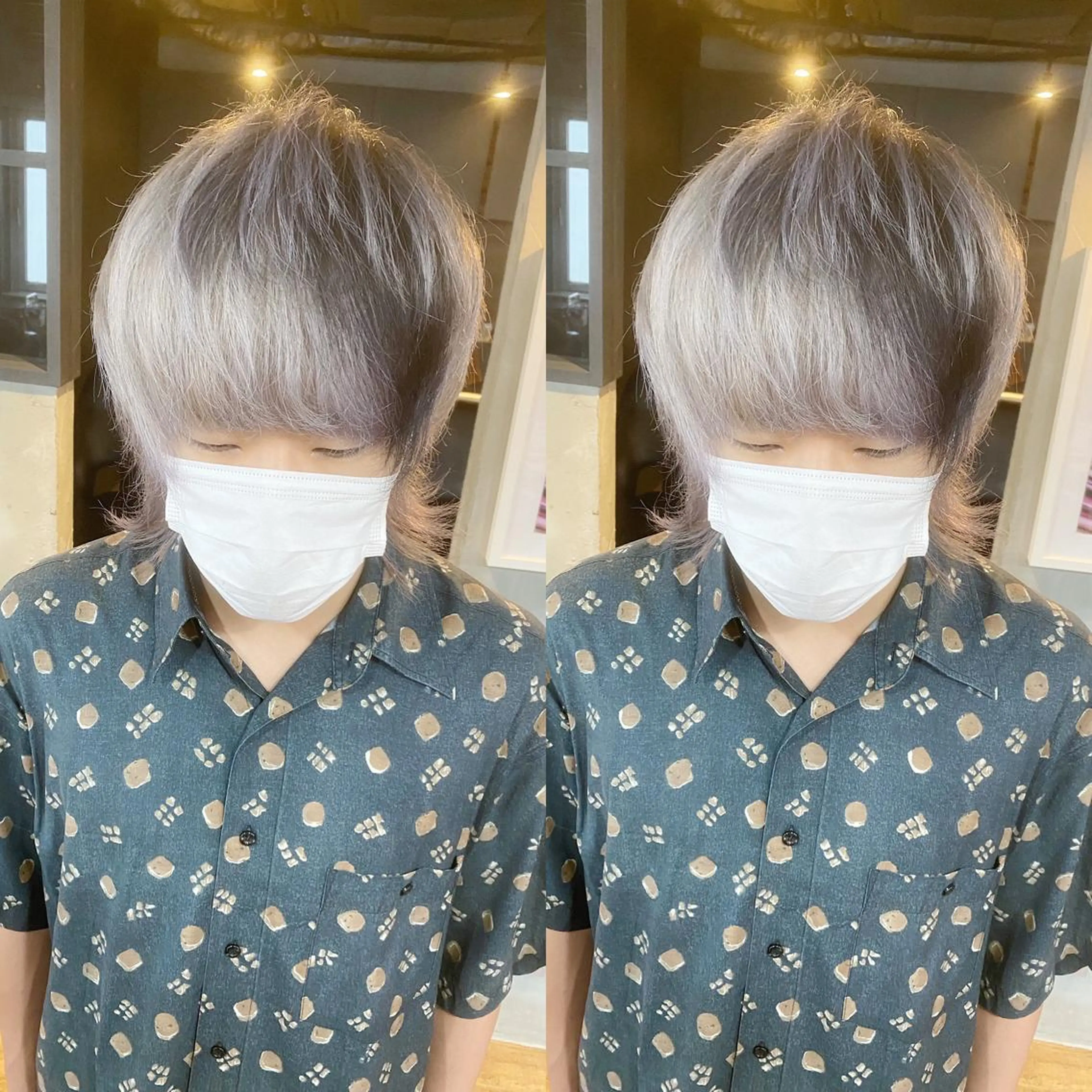 ミディアム カラー ヘアカラー トリートメント yoriダブルカラー 代表すがわらのヘアスタイル