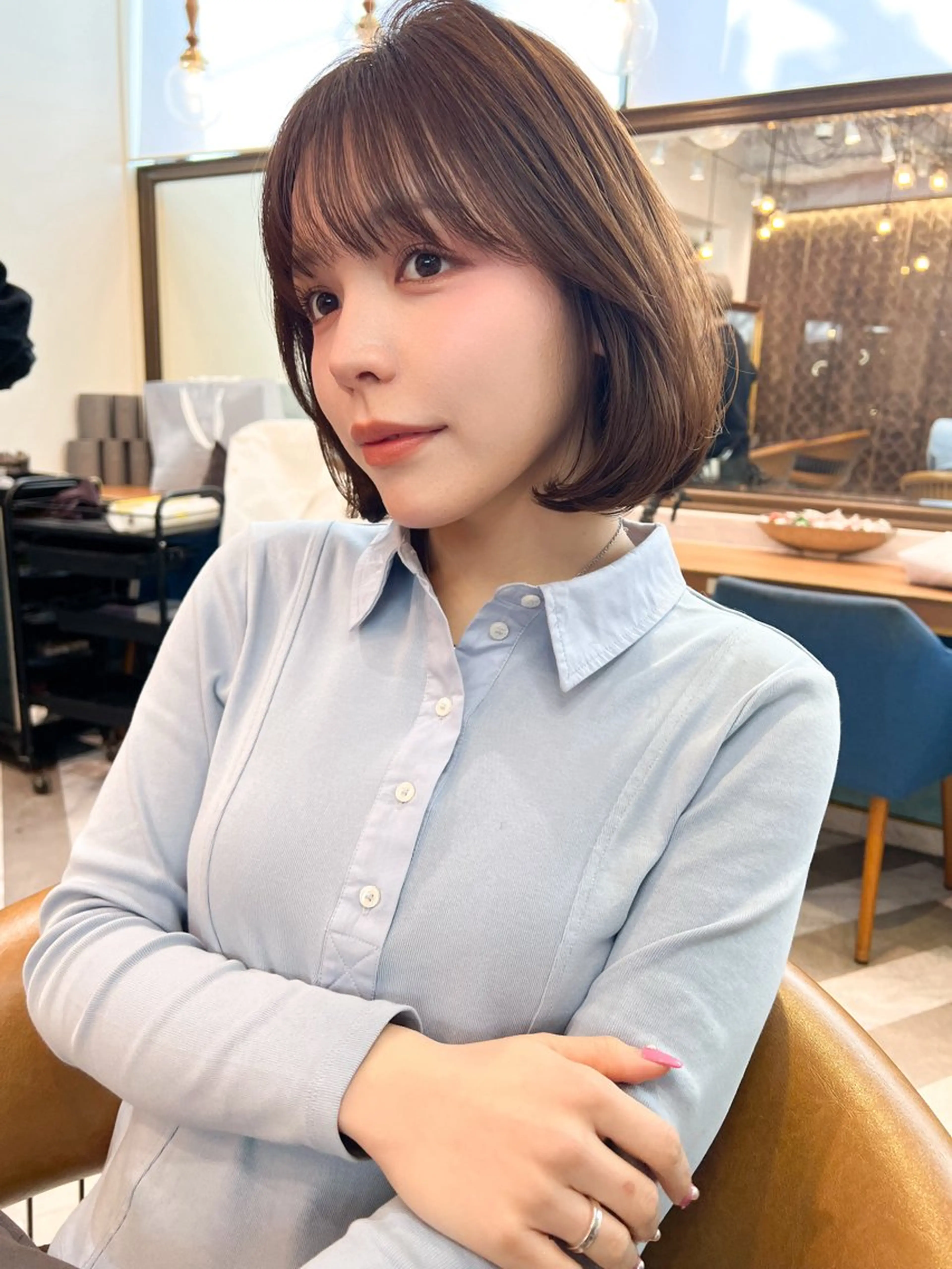 ミディアム カラー カット ヘアカラー 縮毛矯正 トリートメント ‎🤍レイヤー/ 縮毛矯正🖤菊池瑛士のヘアスタイル