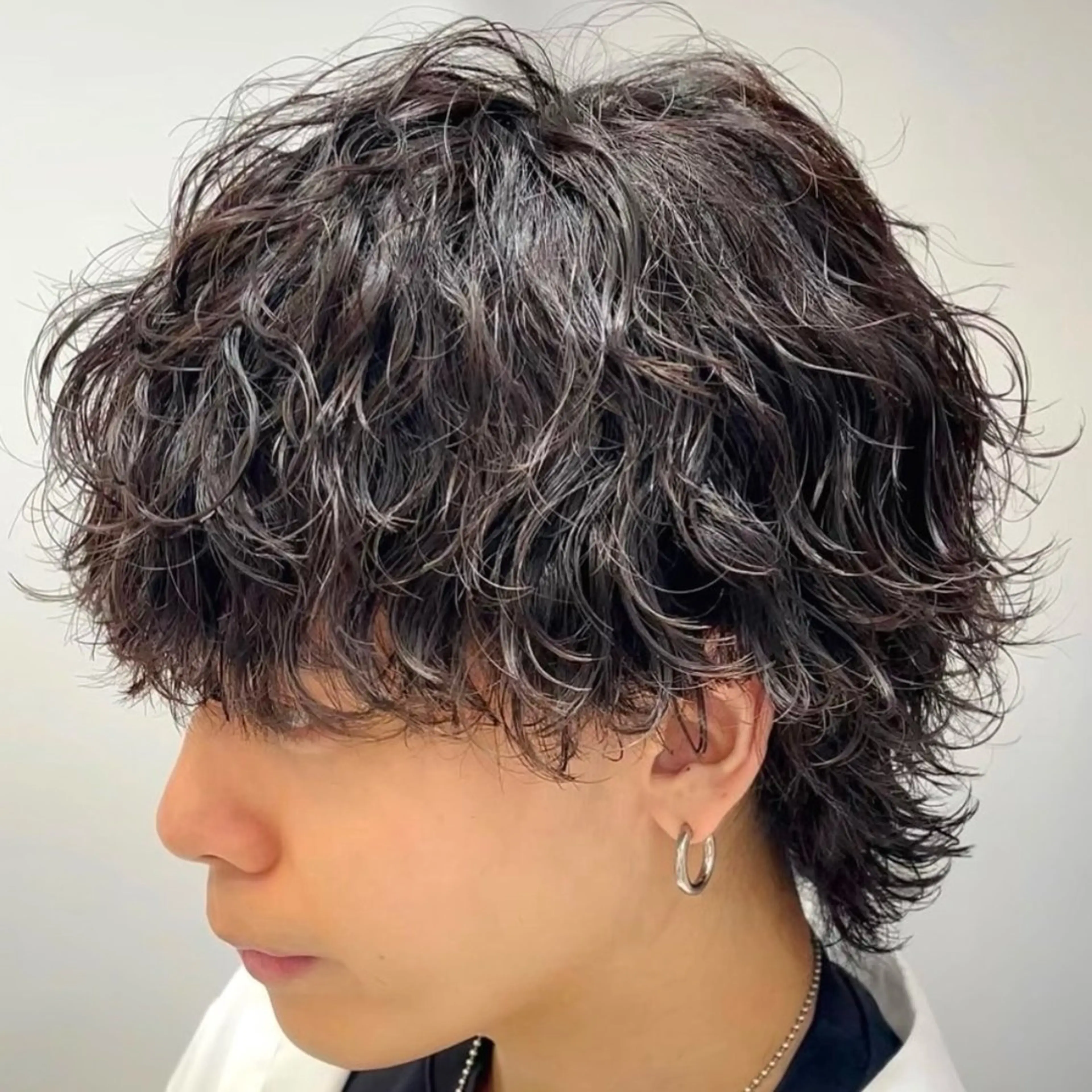 ミディアム パーマ ヘアアレンジ メンズ fifth 石川 凪のヘアスタイル