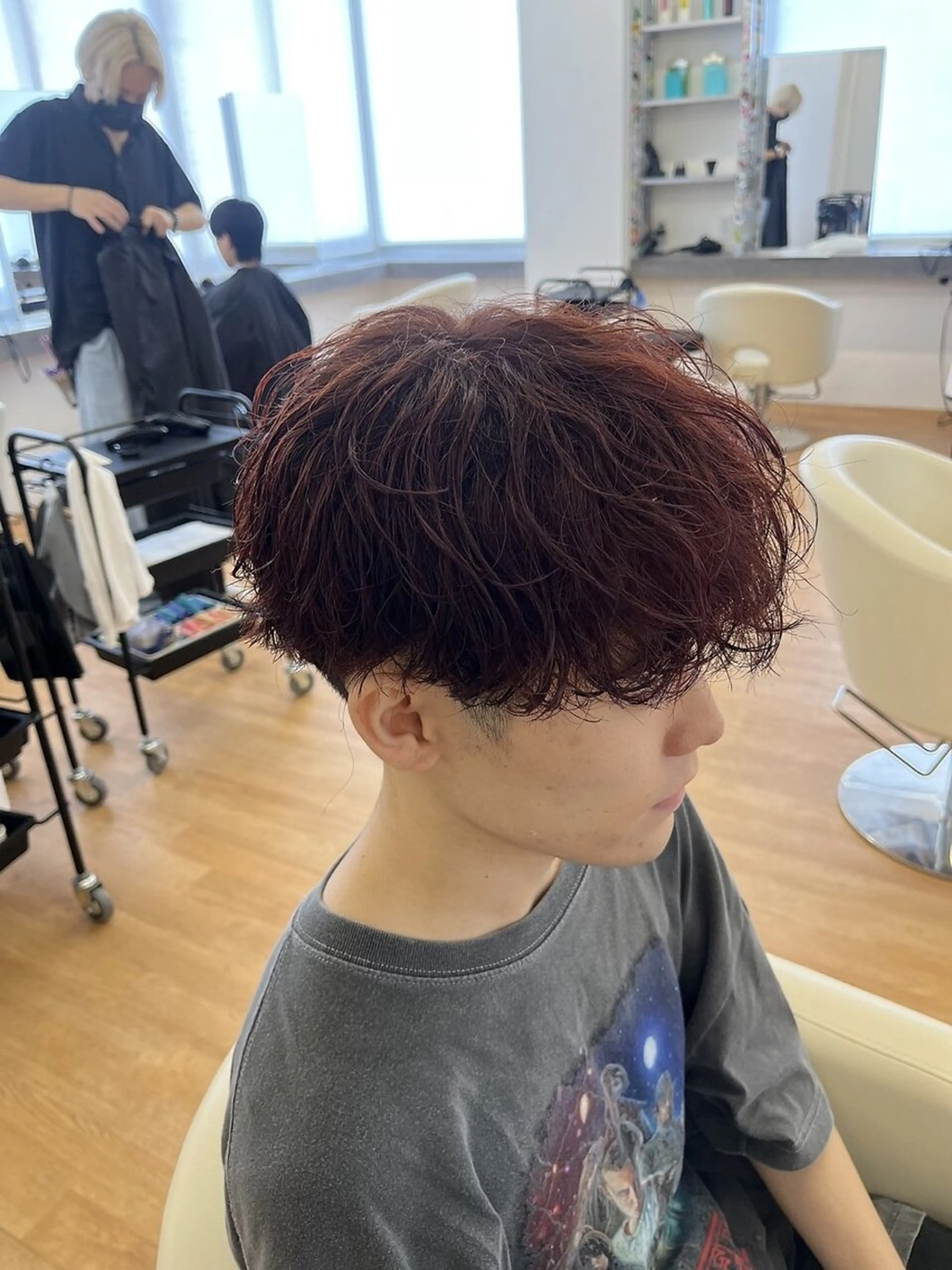 カラー ブリーチ ブリーチなしカラー レッドカラー become men's hair名駅店所属・高木 陸斗のヘアスタイル