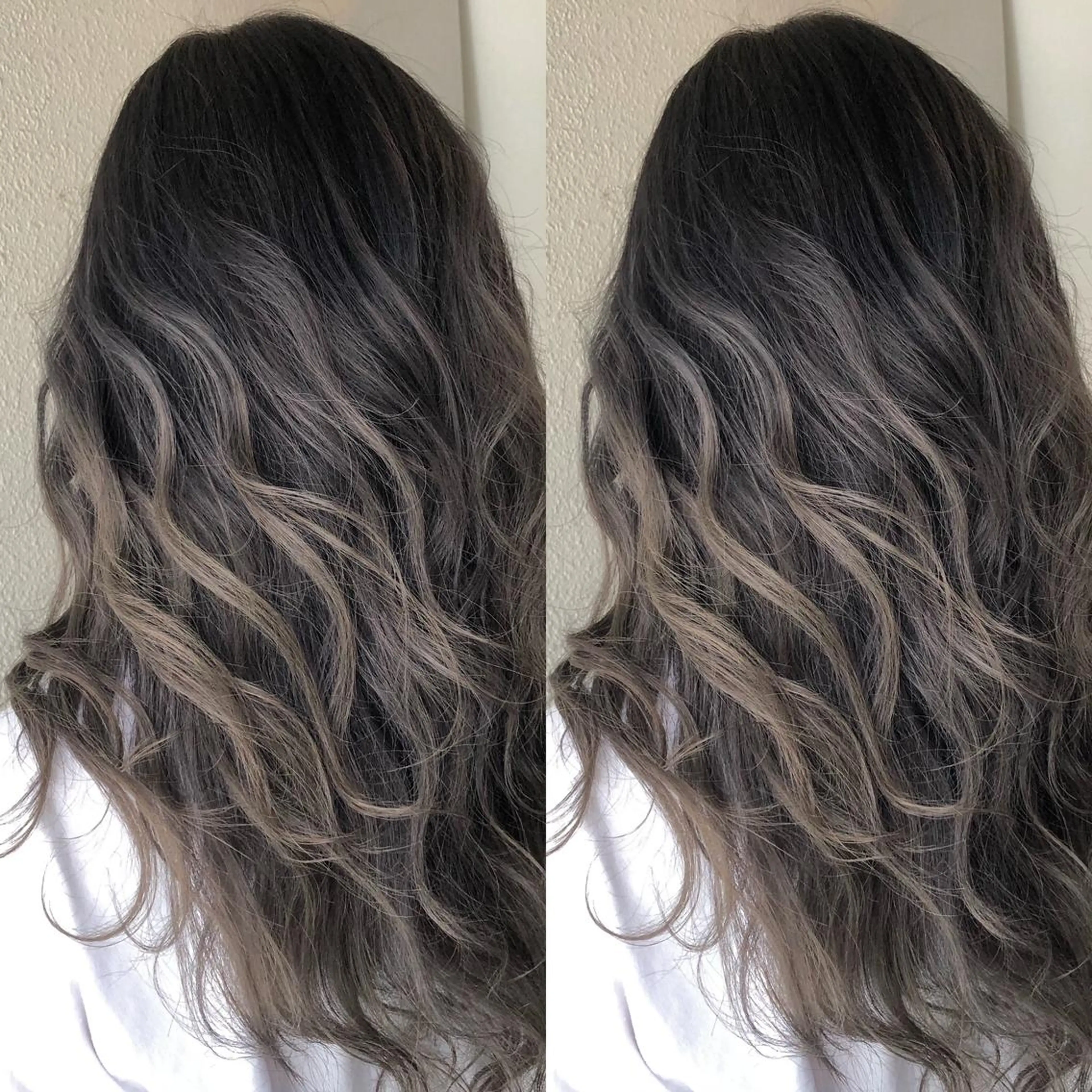 ミディアム カラー バレイヤージュ ブリーチ レイヤーカット あさだ しゅうたろうのヘアスタイル