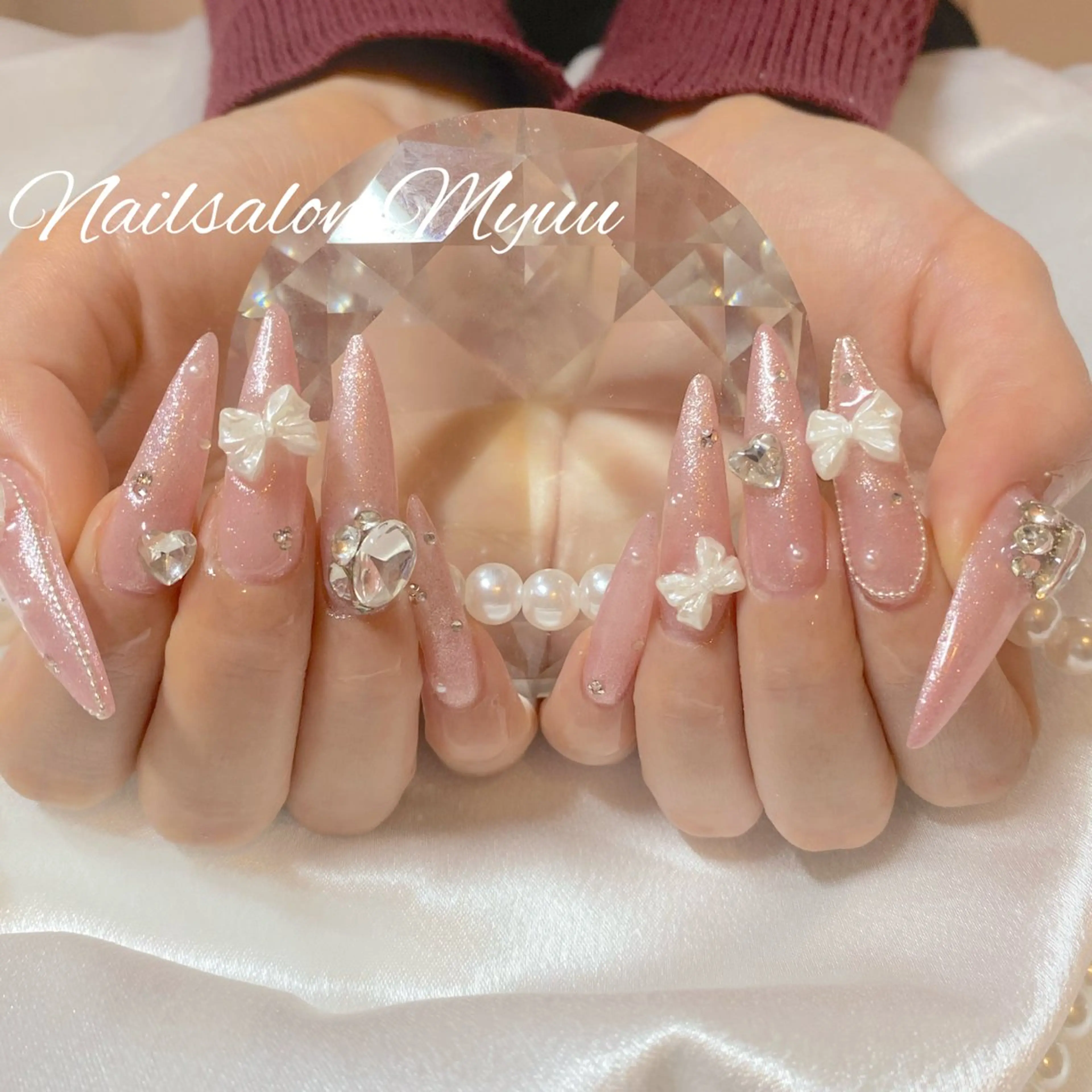 ネイル ロングネイル 持ち込み スカルプネイル ネイルチップ ハンドネイル Nailsalon Myuu笠原のネイルデザイン