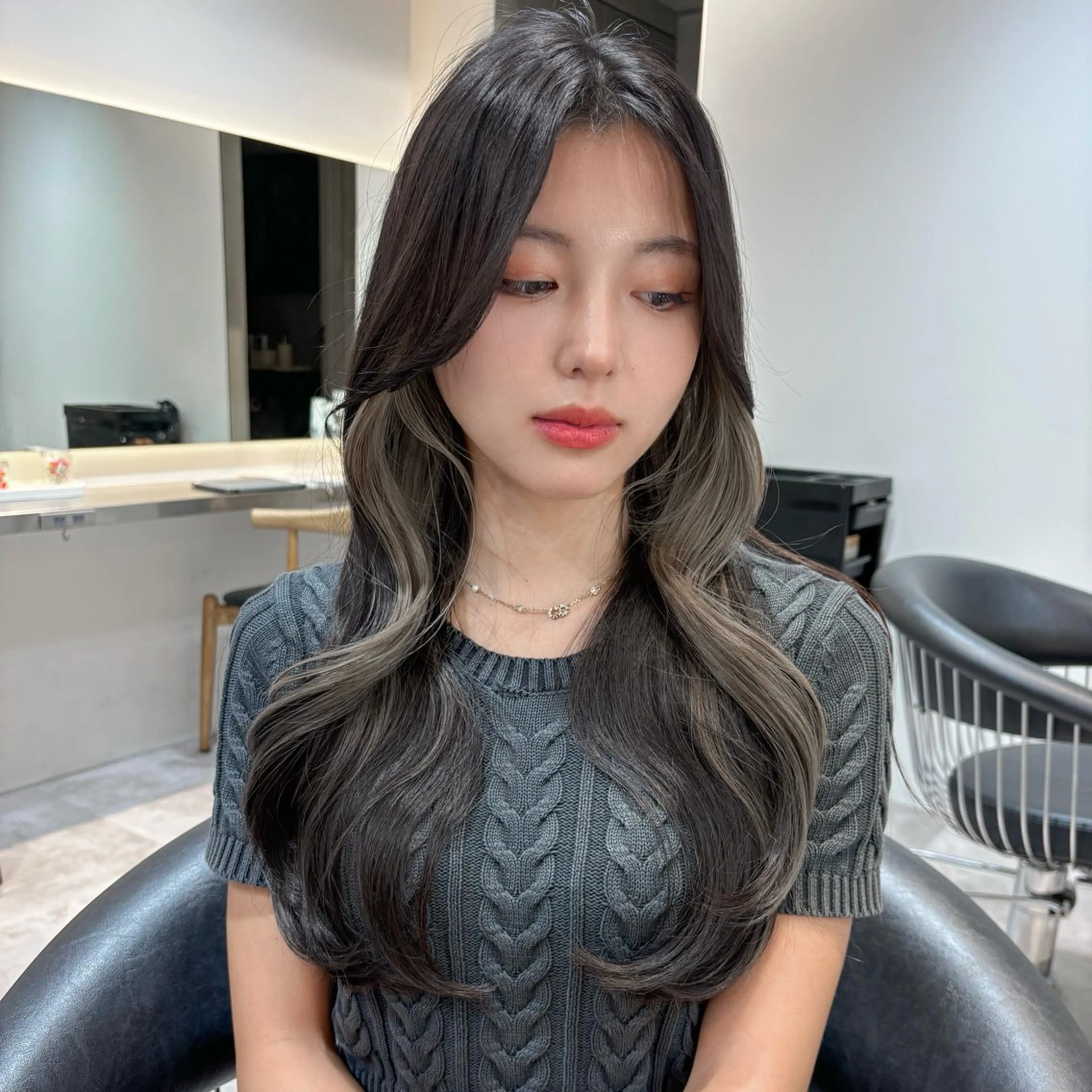 ロング カット ヘアカラー トリートメント 原宿/韓国レイヤー ボブ/顔周りYasuのヘアスタイル