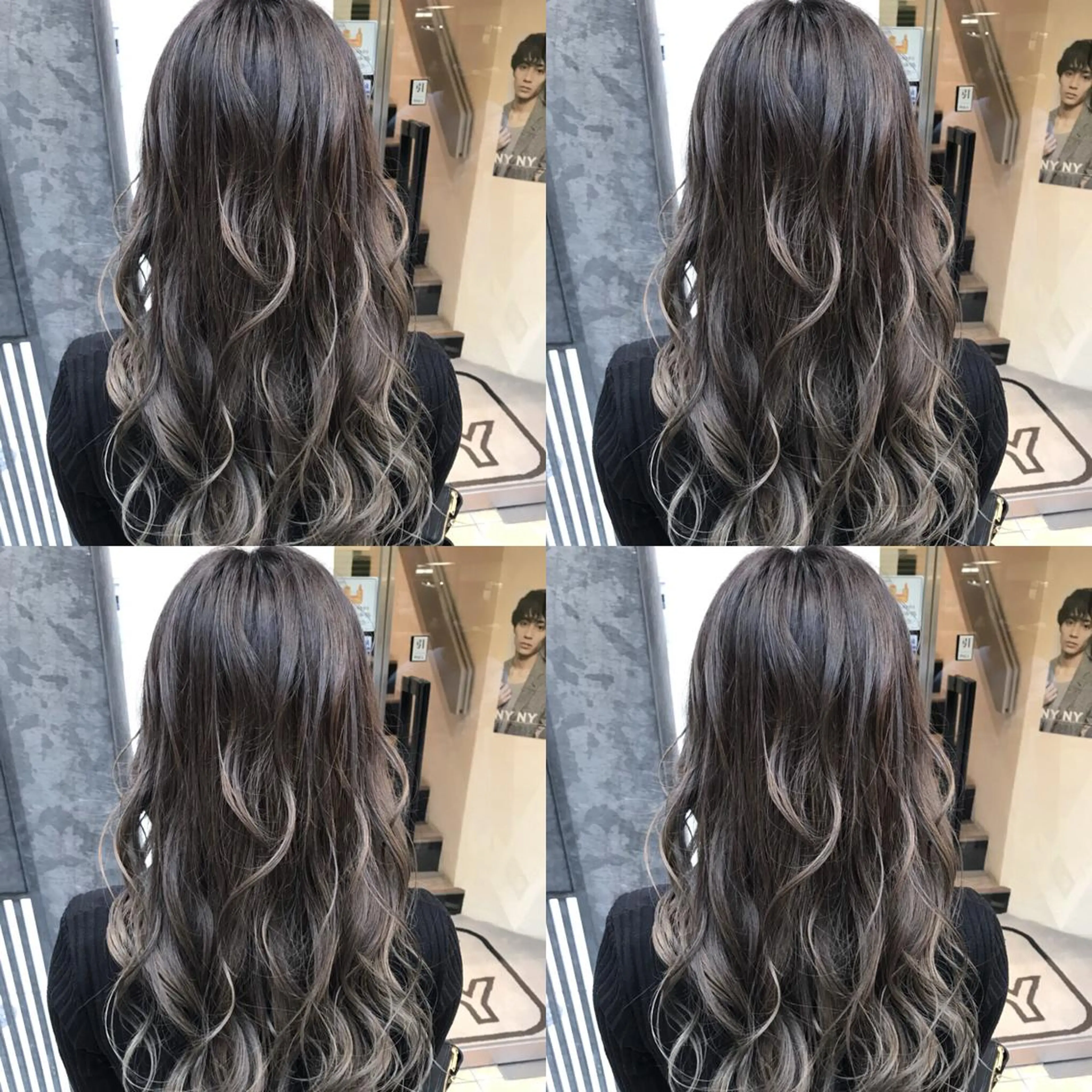 セミロング カラー ハイライトカラー イルミナカラー ハイライト 髪質改善カラー韓国風 レイヤーtudaのヘアスタイル