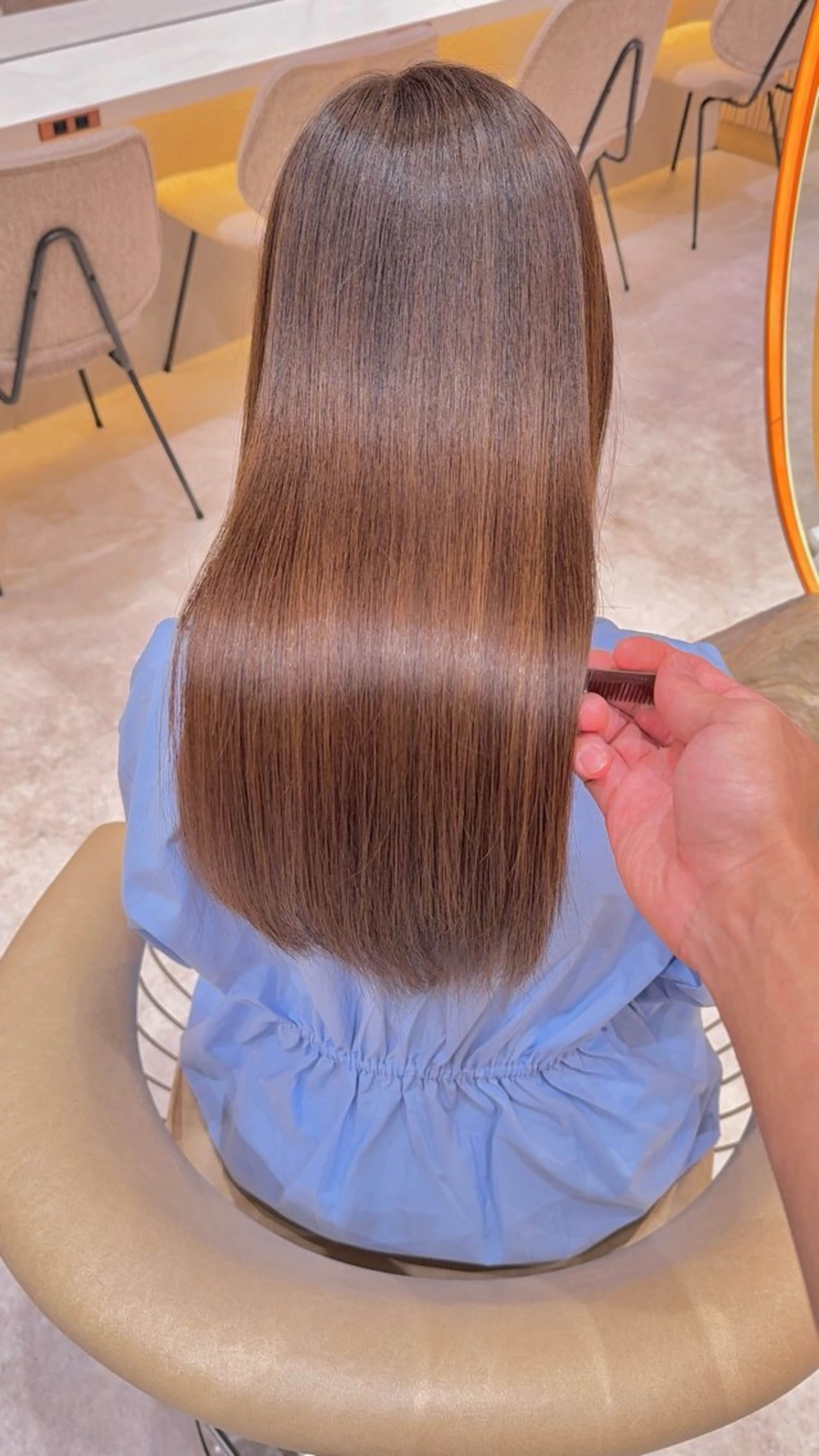 ロング カラー カット ヘアカラー 縮毛矯正 レイヤー❣️縮毛矯 川村利幸のヘアスタイル