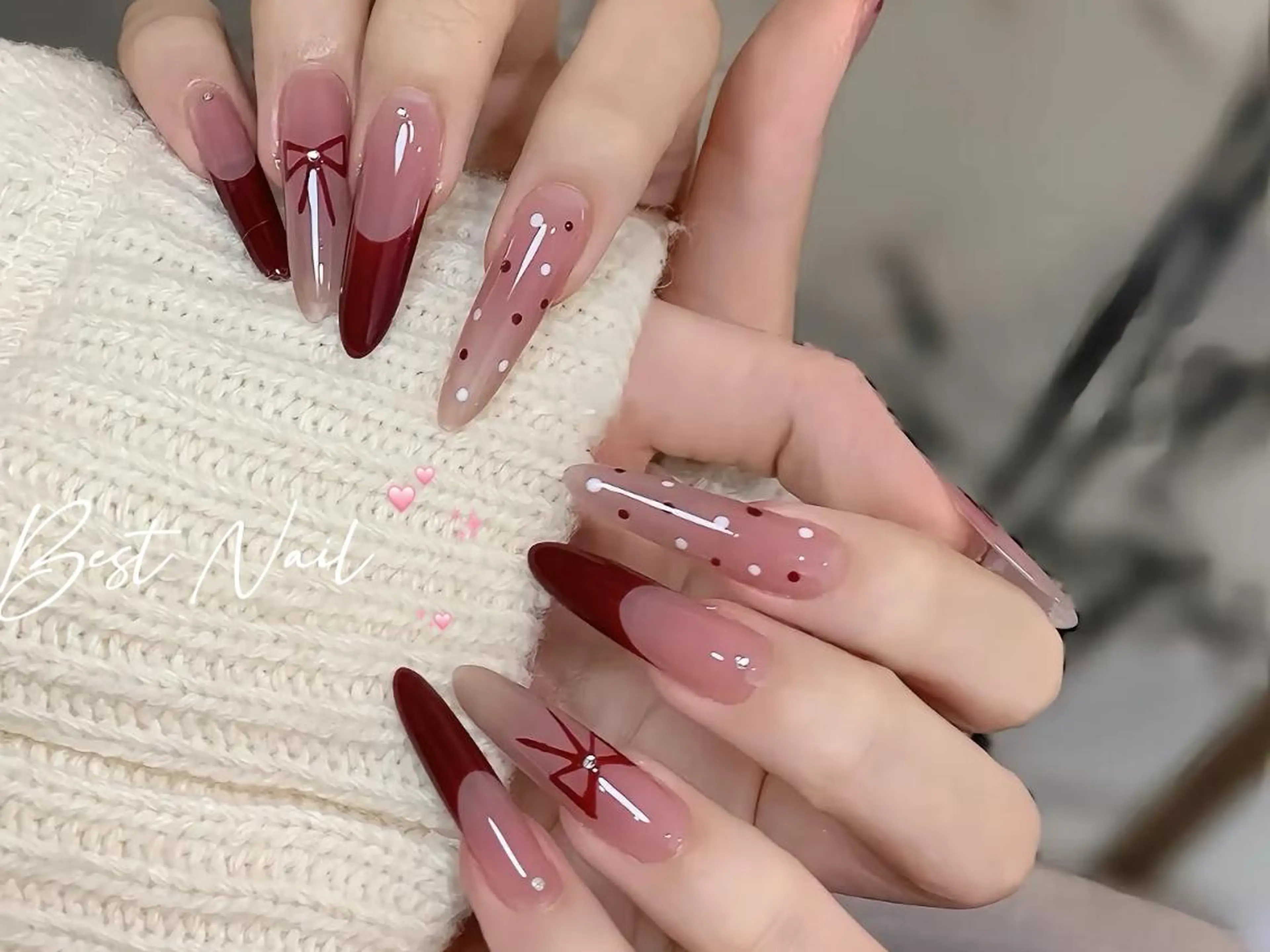 ネイル カジュアル チークネイル フレンチネイル ジェルネイル ガーリー 鈴木 ミサキのネイルデザイン