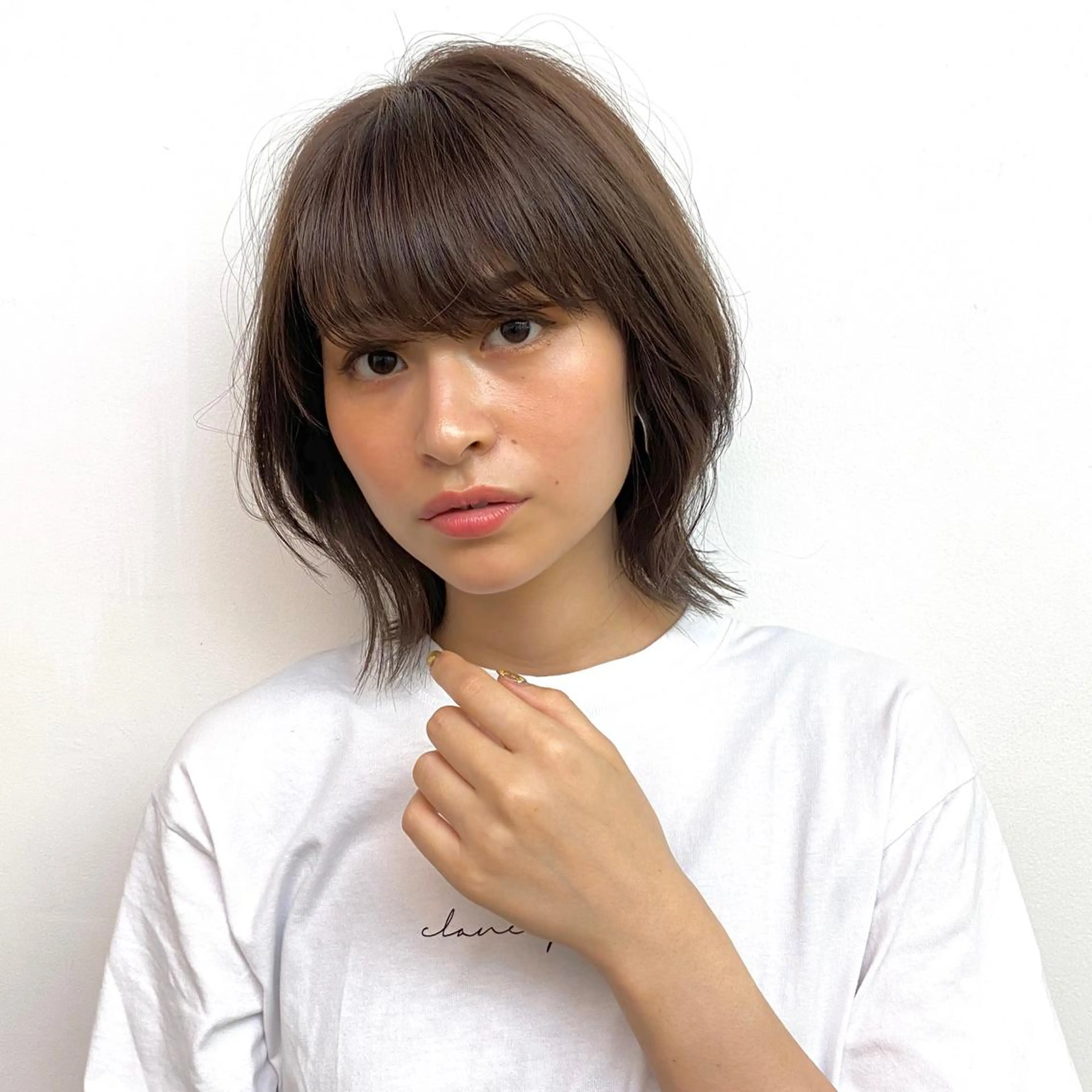 ミディアム カラー アッシュ ベージュカラー ボブ ウルフカット 🌕ホンブ ユウイチ【代表】🌕のヘアスタイル