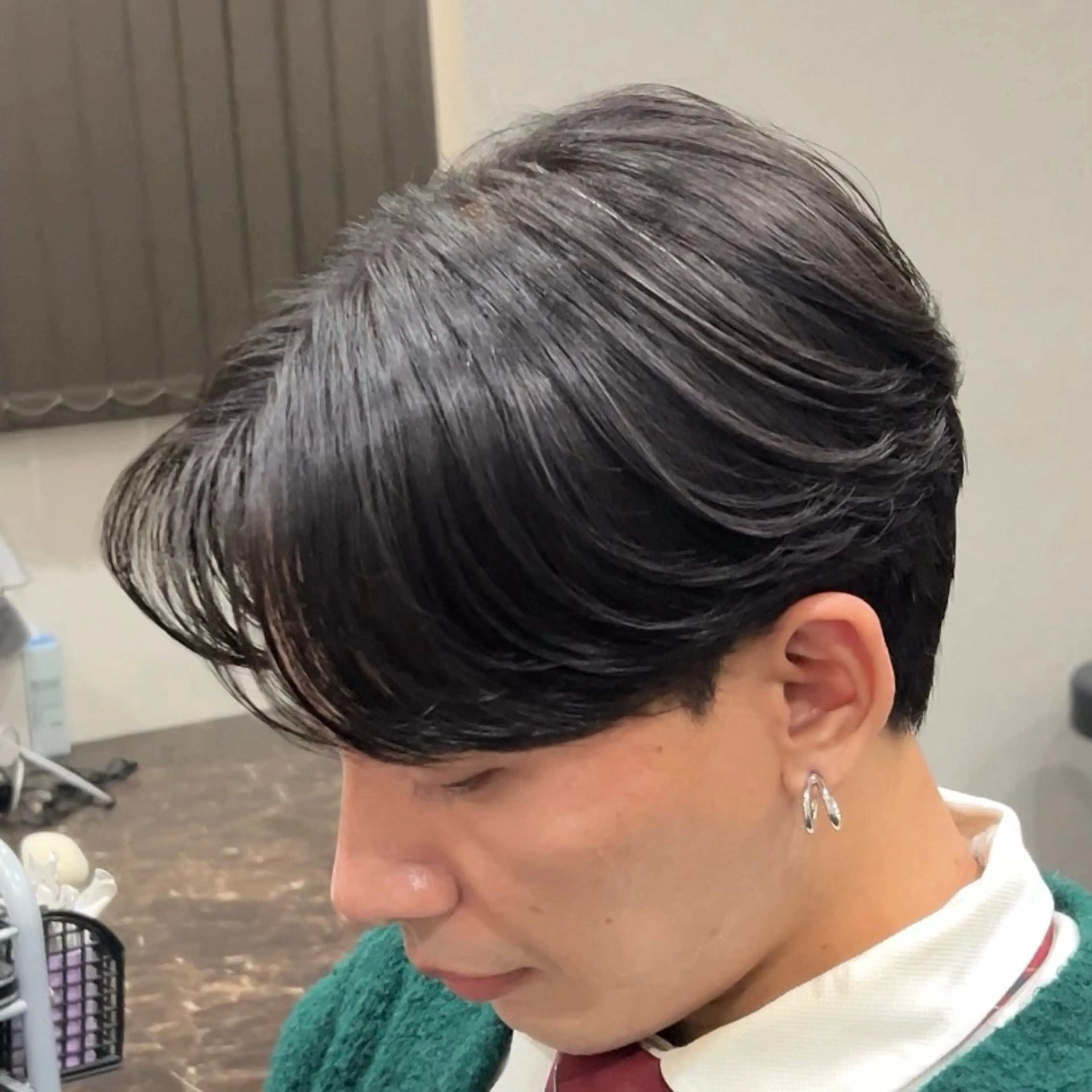 ミディアム メンズ 縮毛矯正 福井 太暉のヘアスタイル