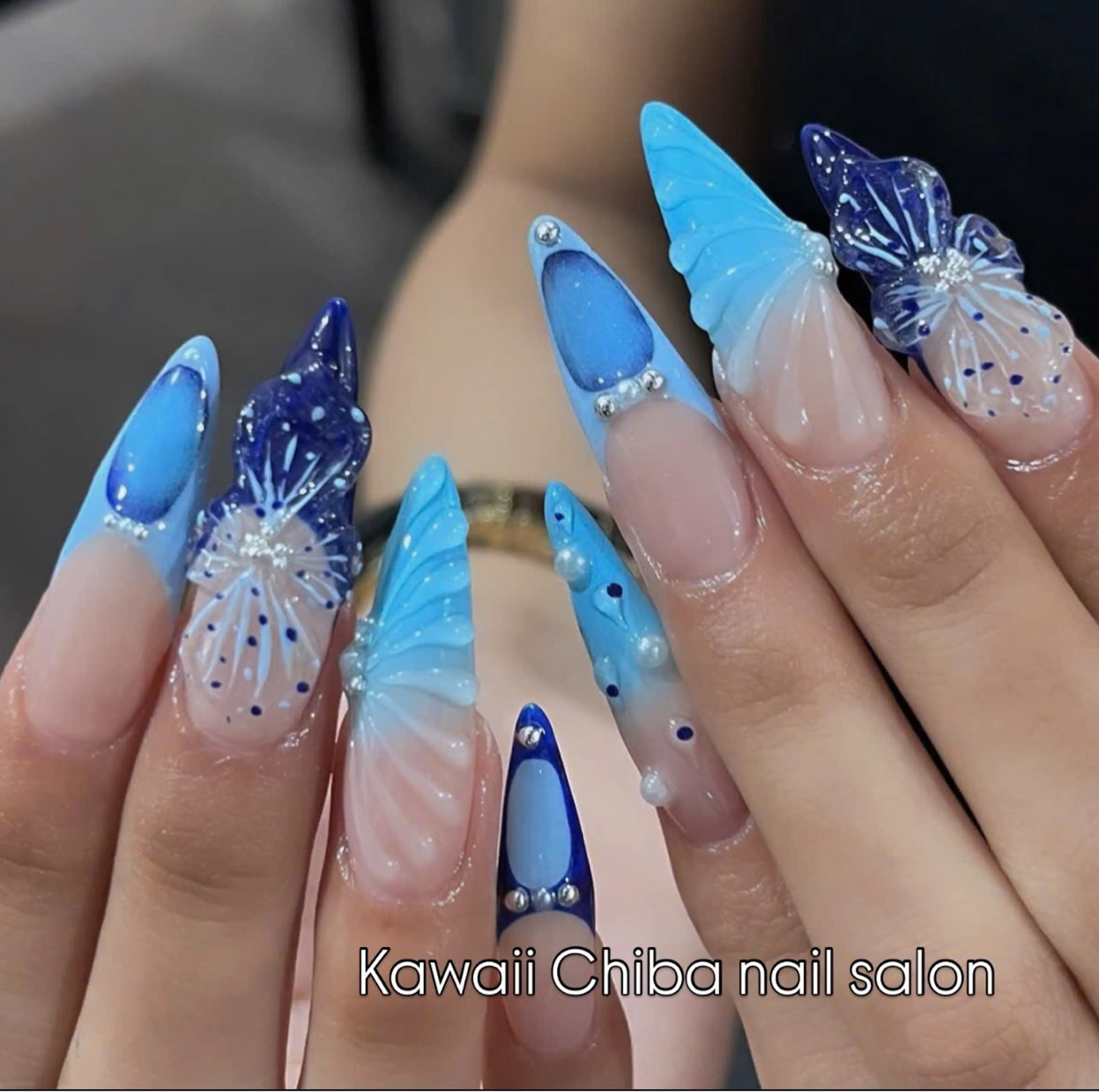 ネイル チークネイル ドット フレンチネイル 韓国ネイル レース ハンドネイル ハンドケア Kawaii Nail Salonのネイルデザイン