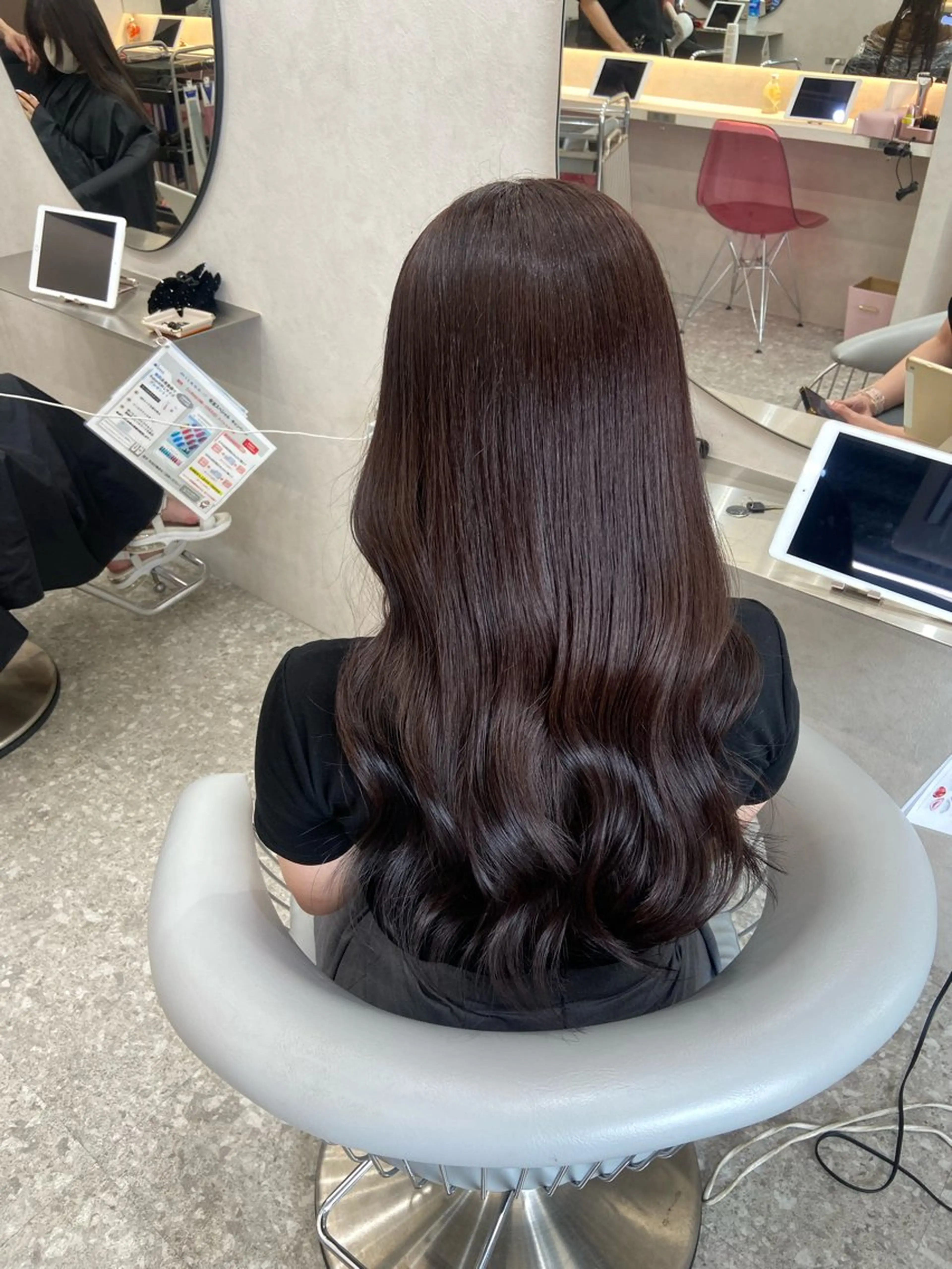 ロング カラー ブリーチ ブラウンカラー ラベンダーカラー ブリーチなしカラー 韓国風ヘア 新宿/韓国ヘア 中明度カラー/かやのヘアスタイル