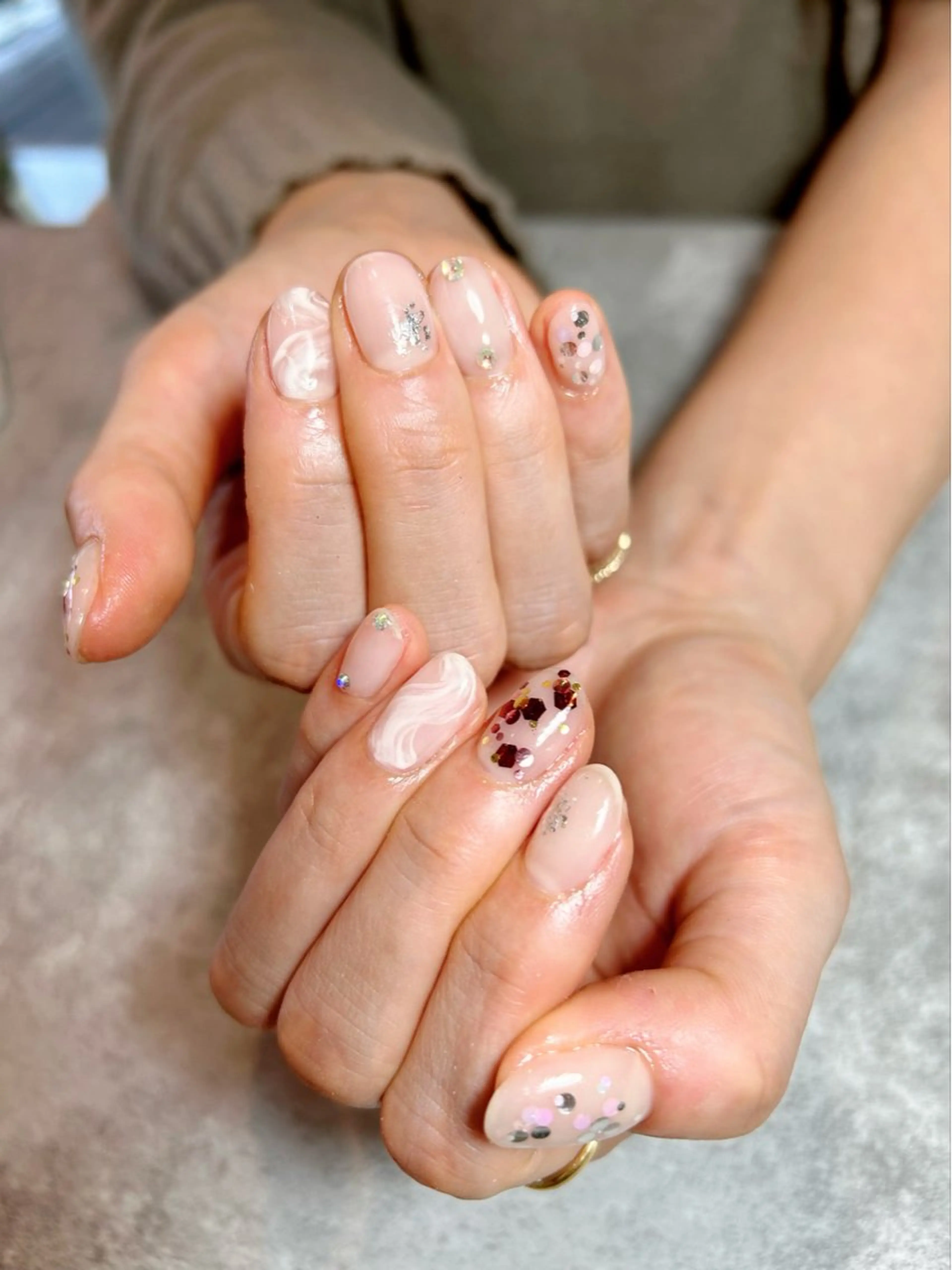 ネイル 入学式 シンプルネイル Adore nailのネイルデザイン