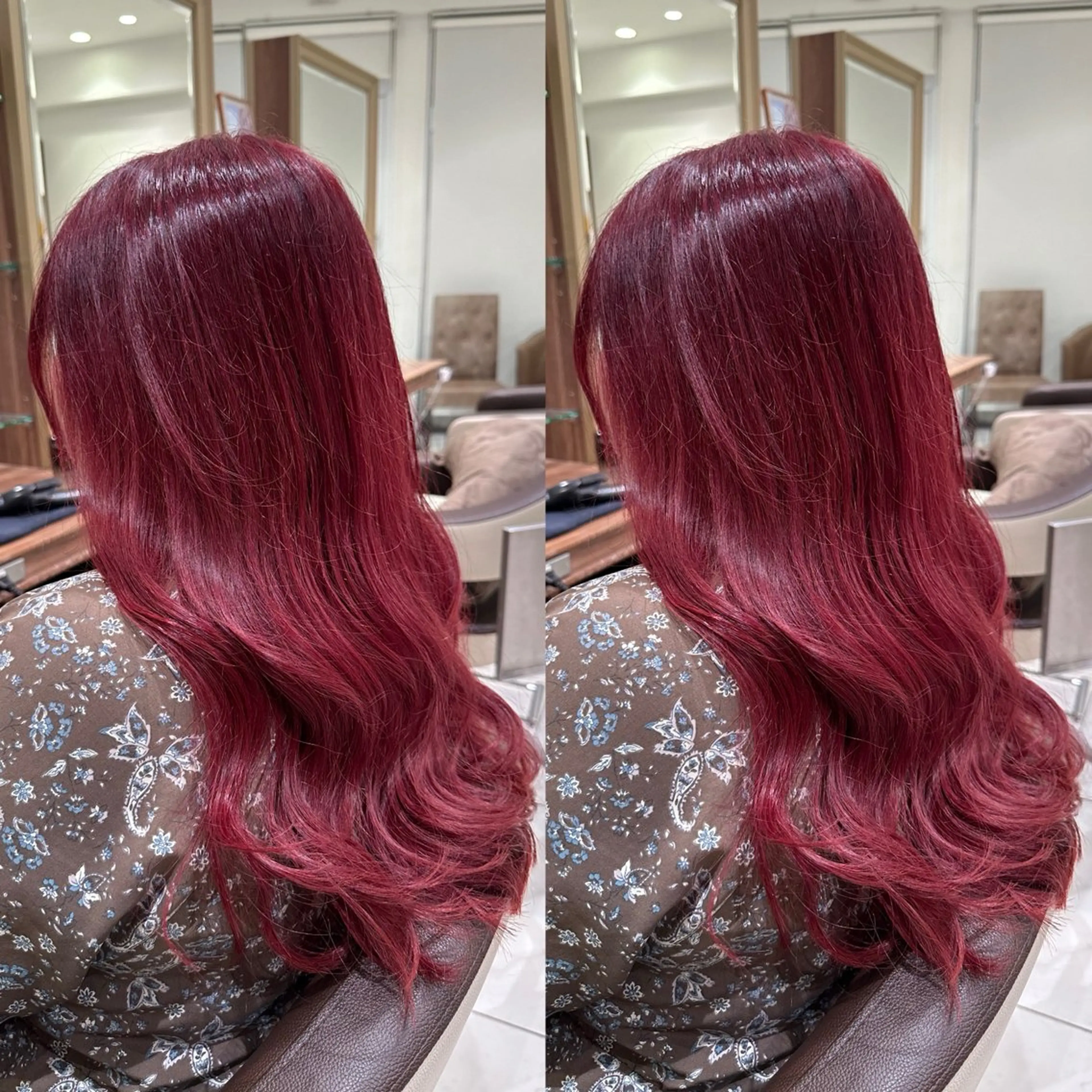 ロング カラー ブリーチ ピンクカラー レッドカラー 盛れる韓国ヘア♡ 🌻鈴木花🌈のヘアスタイル