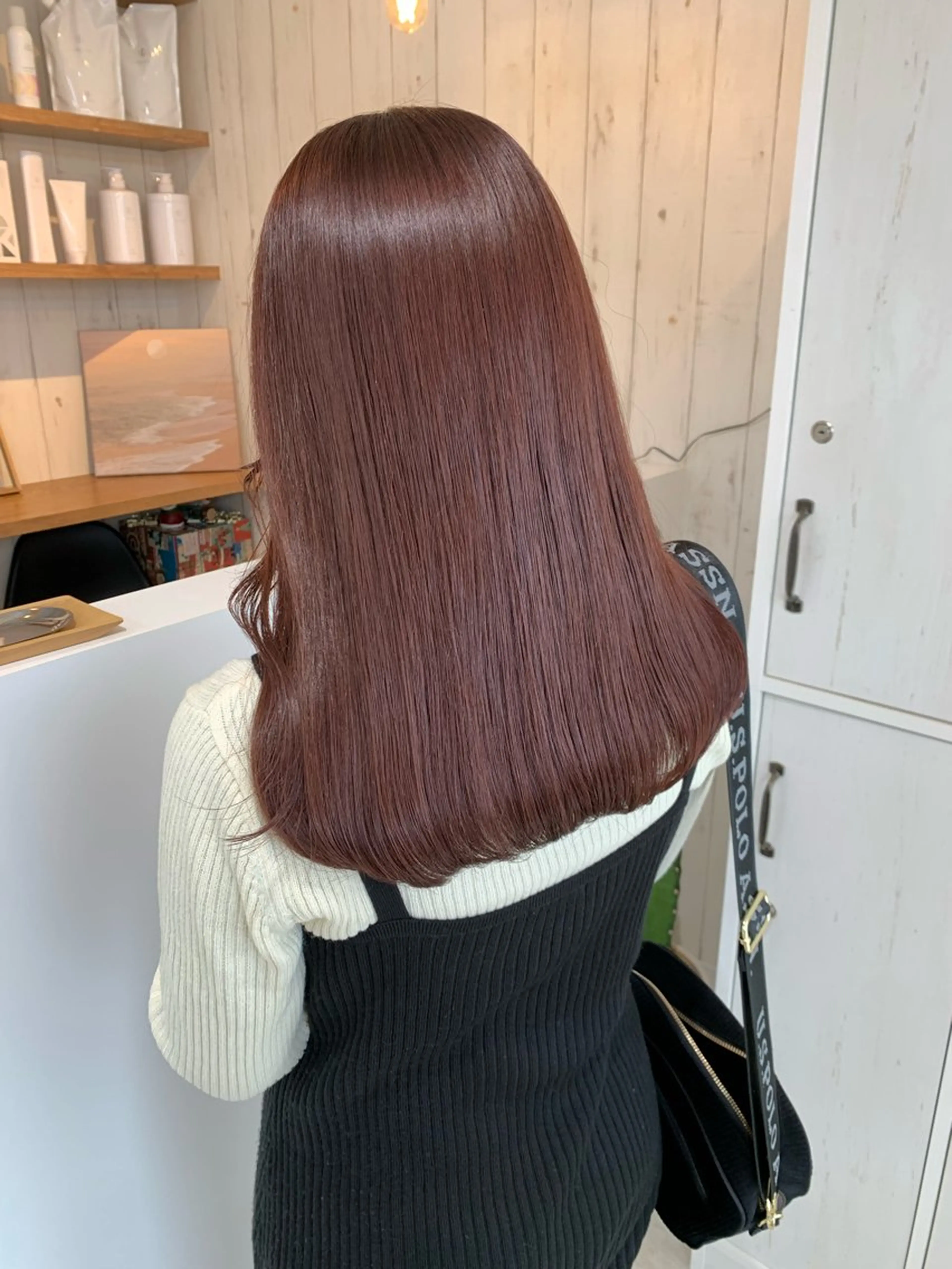 セミロング カラー ヘアカラー 豊橋/菜月/ブリーチ /艶カラーハイトーンのヘアスタイル