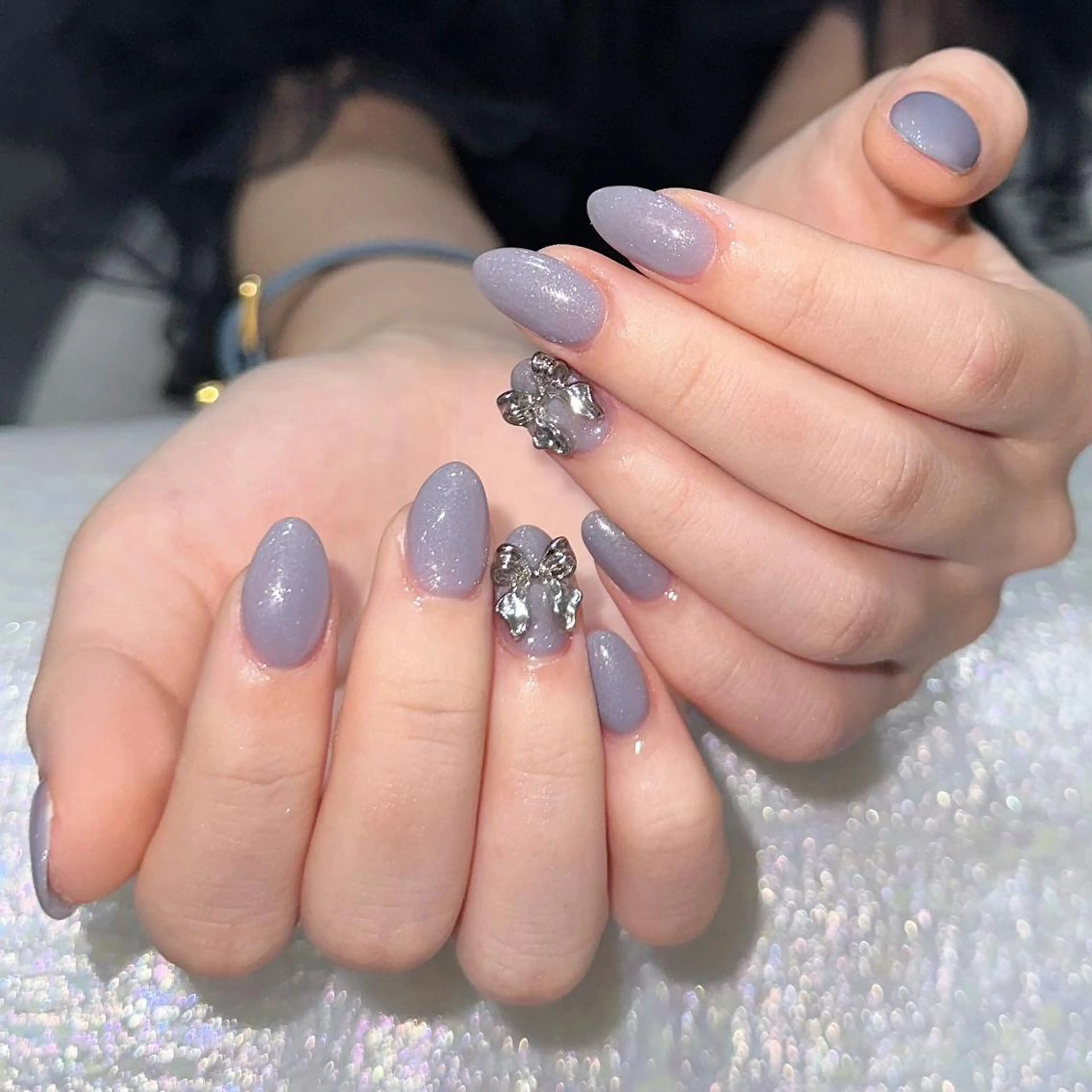 ネイル ラメ(グリッター) ラメグラデーション ワンカラーネイル Queens PUPUのネイルデザイン