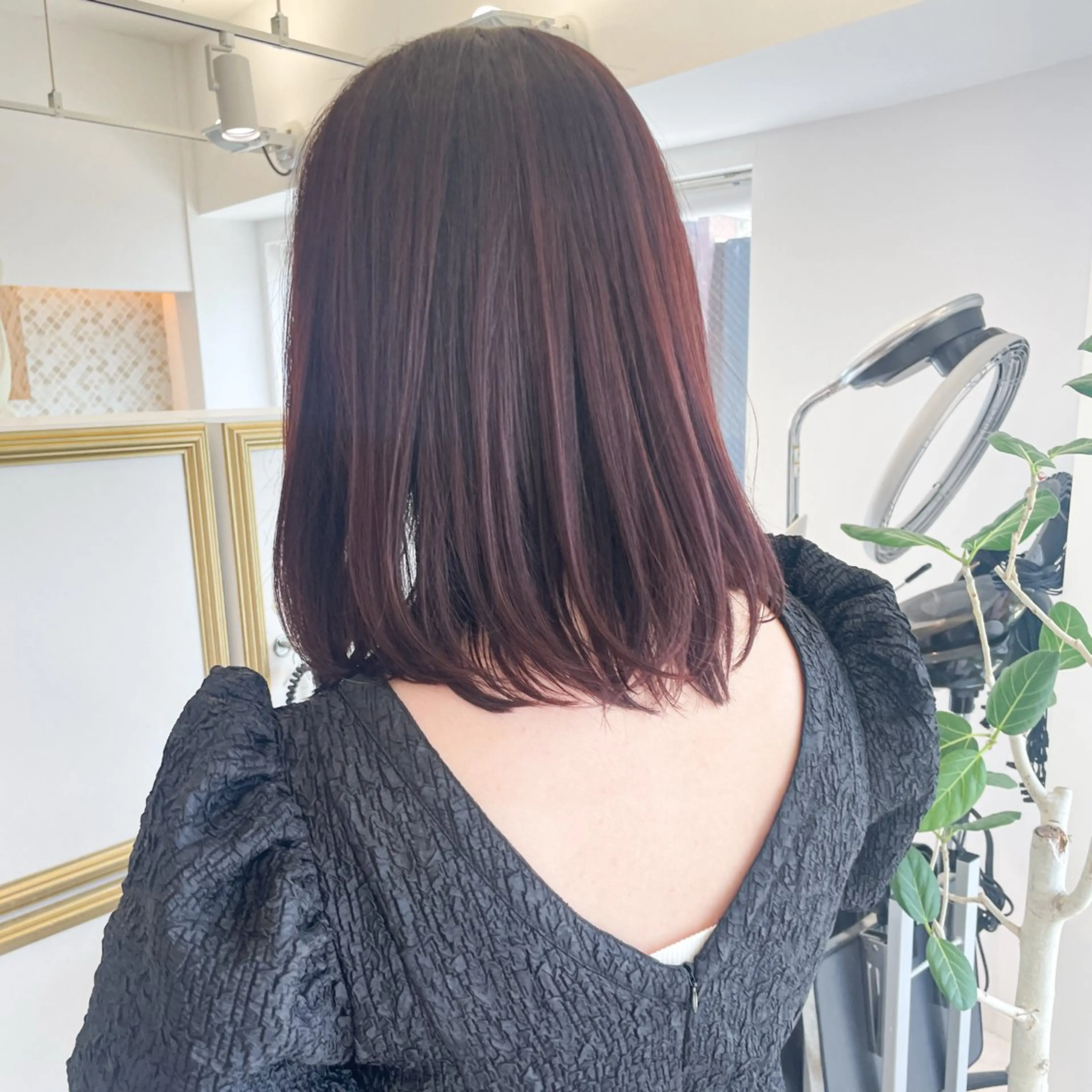 ミディアム カラー レッドカラー カット ヘアカラー 似合わせヘア🤍 面田法子のヘアスタイル