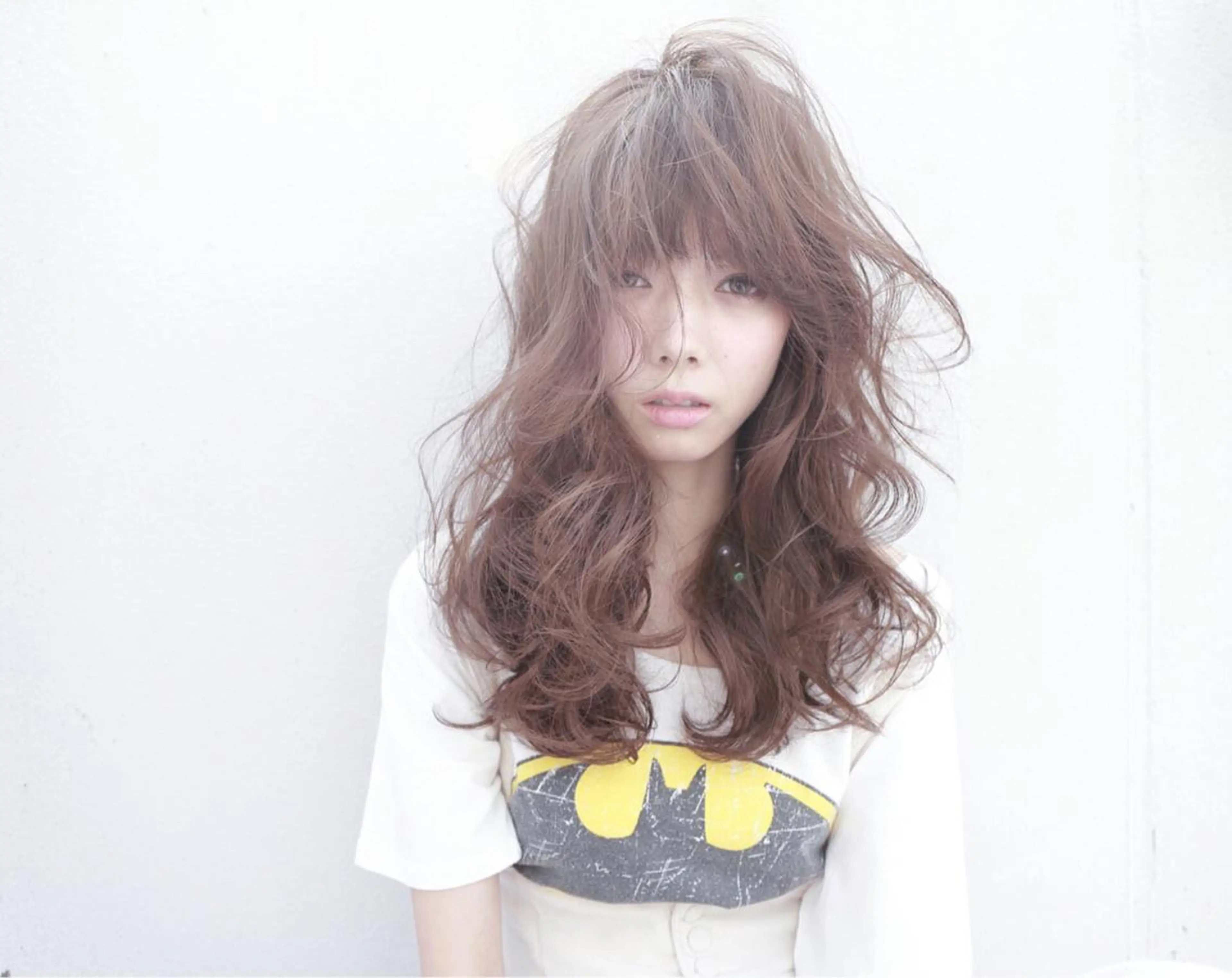 セミロング ロング カラー パーマ アッシュ ベージュカラー imai yutaroのヘアスタイル