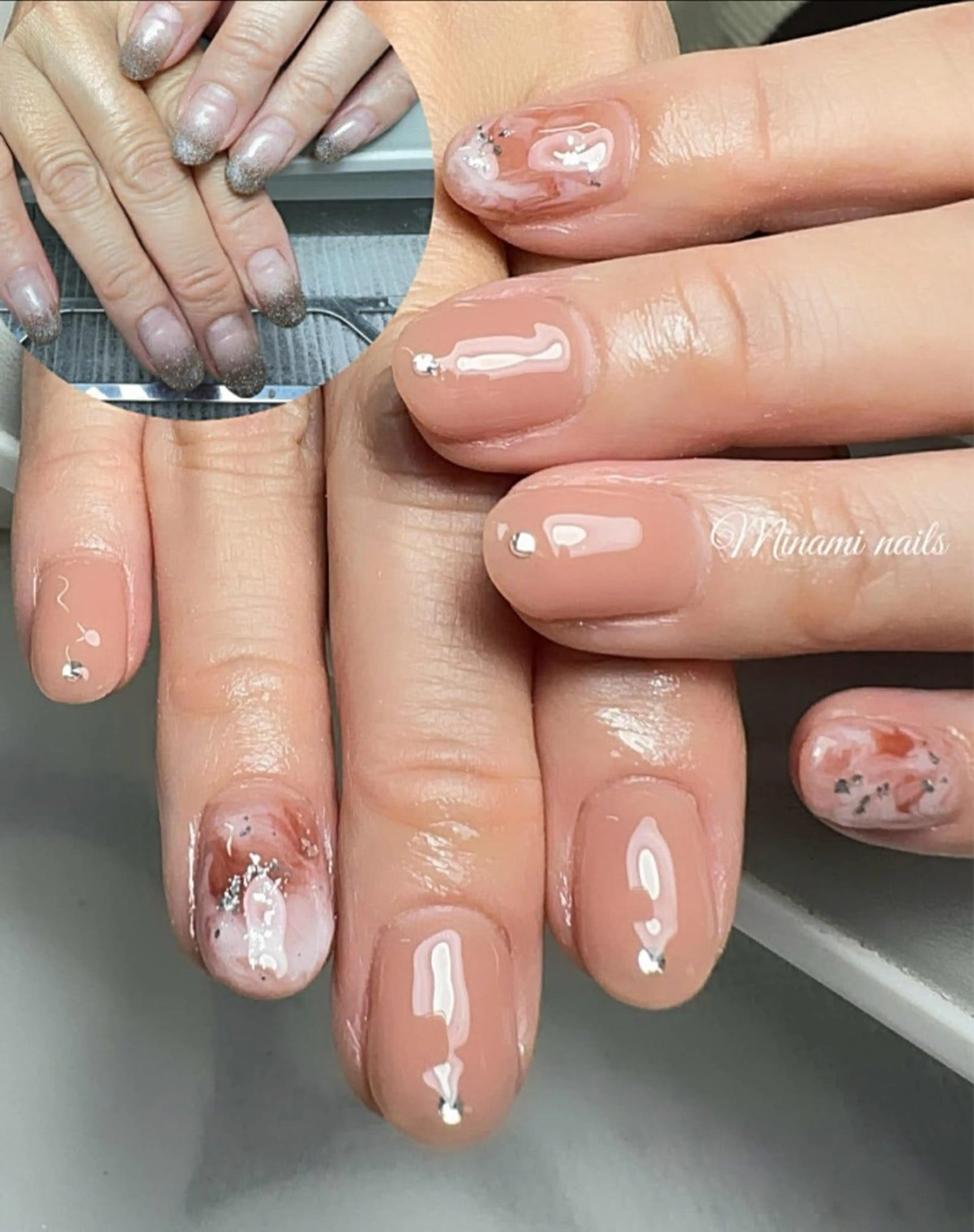 ネイル アートネイル オーロラネイル ガーリー キラキラネイル 韓国ネイル Minami Nailsのネイルデザイン