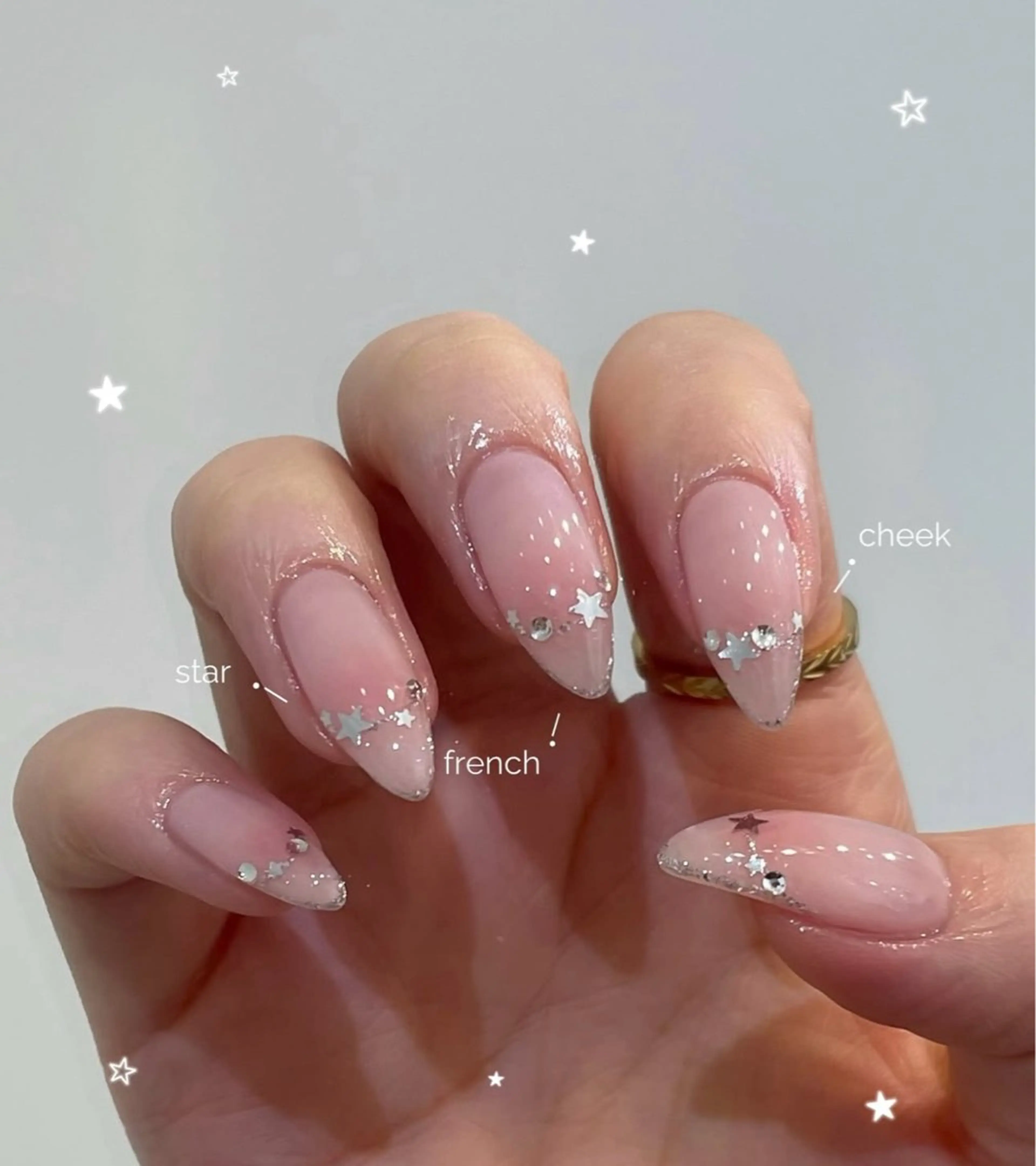 ネイル フレンチネイル ガラスフレンチ キラキラネイル ハンドネイル BERA NAILSのネイルデザイン