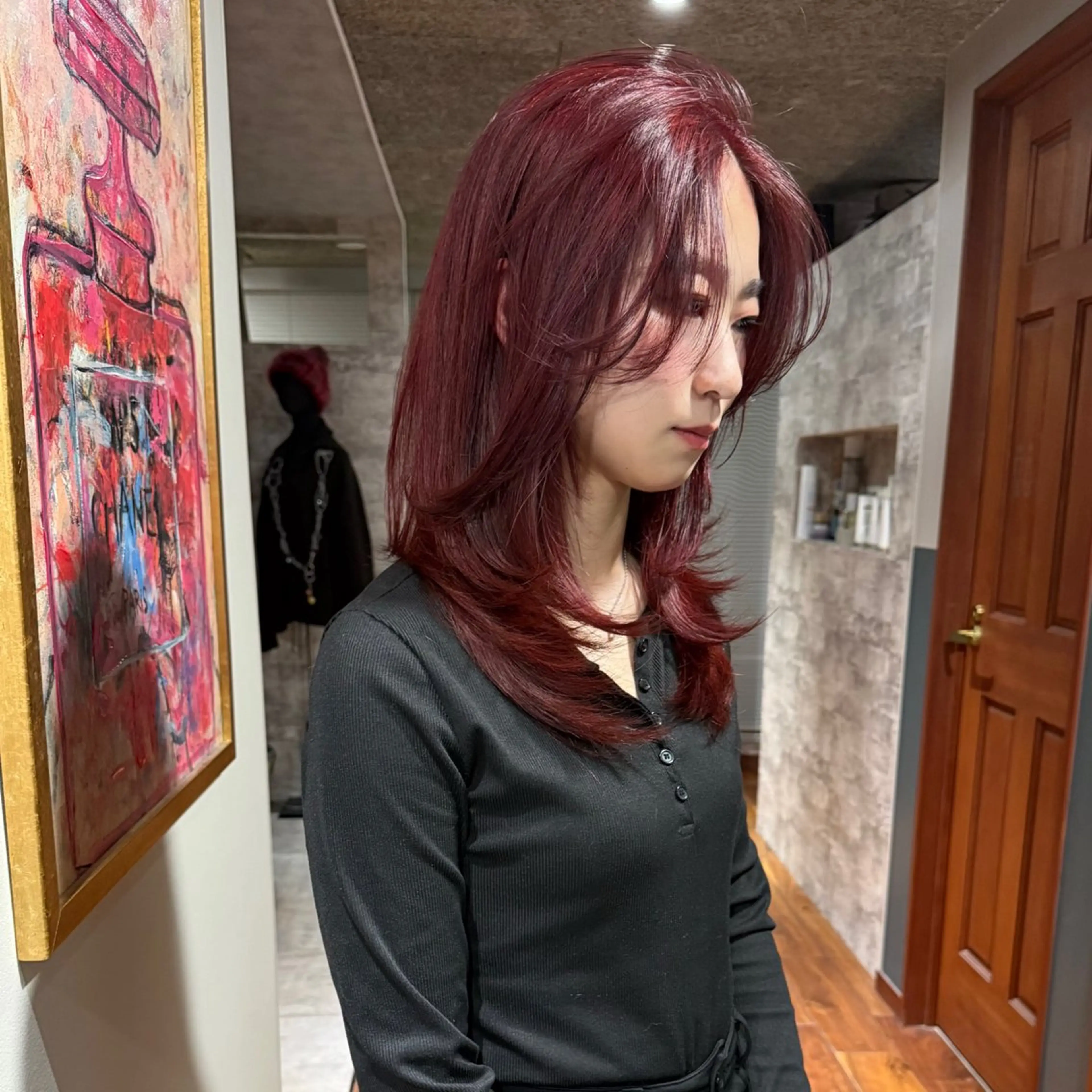 ミディアム カラー ブリーチ 似合わせカット カット ヘアカラー トリートメント mai / linoah˚✧のヘアスタイル