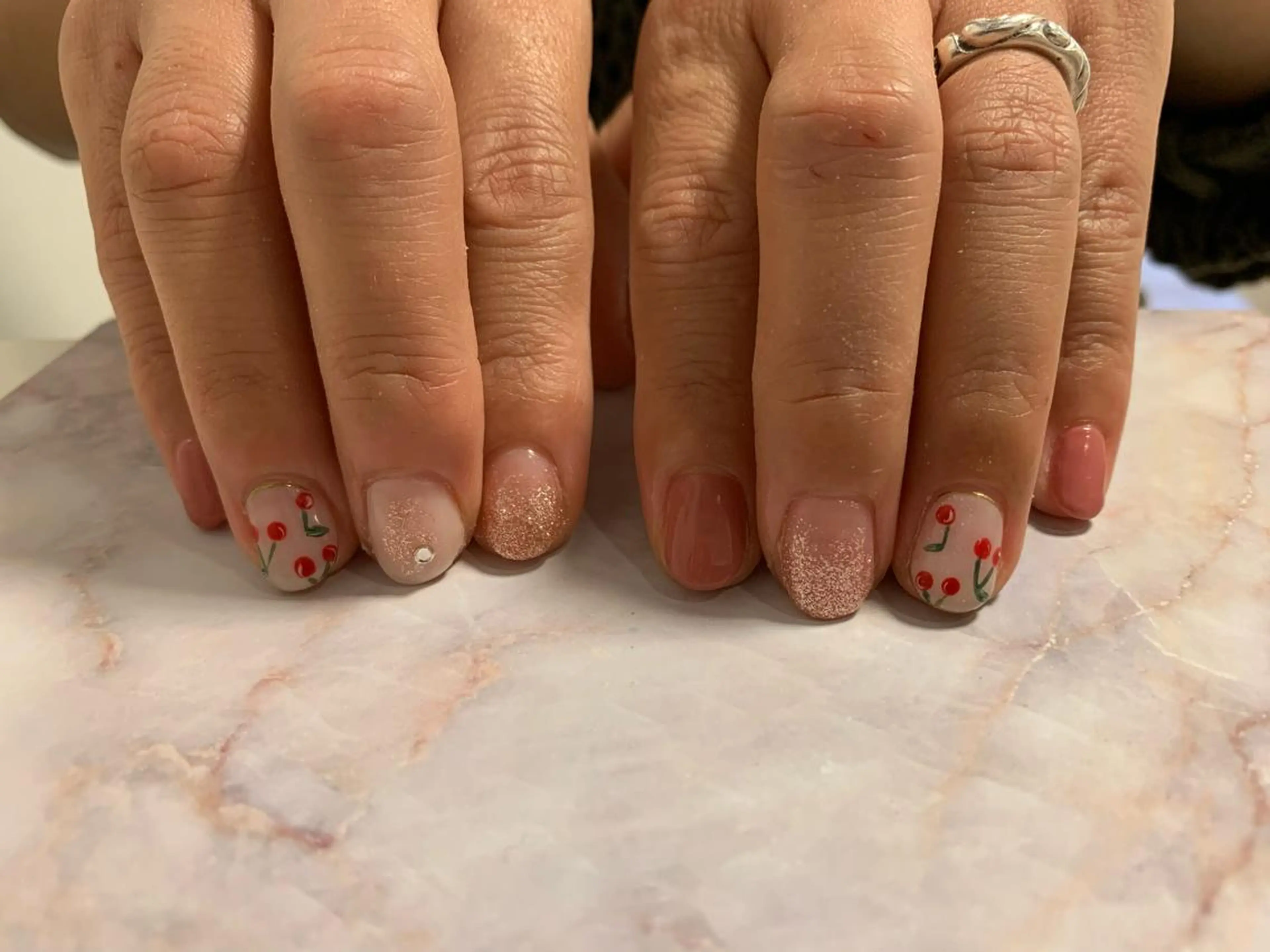 ネイル アートネイル グラデーション ラメ(グリッター) ラメグラデーション ピンク Nail Salon　Ｋのネイルデザイン